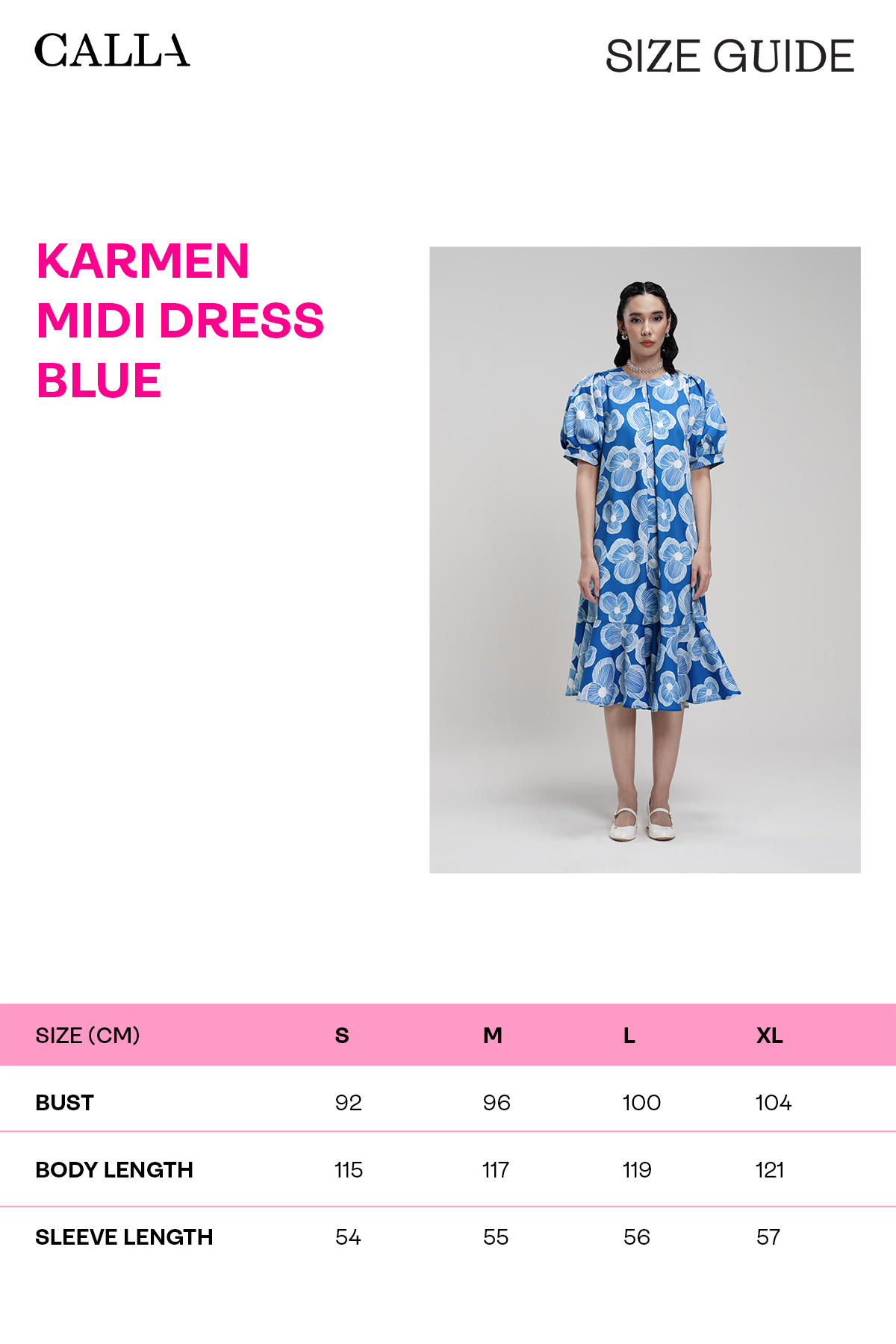 Karmen Midi Dress - Blue