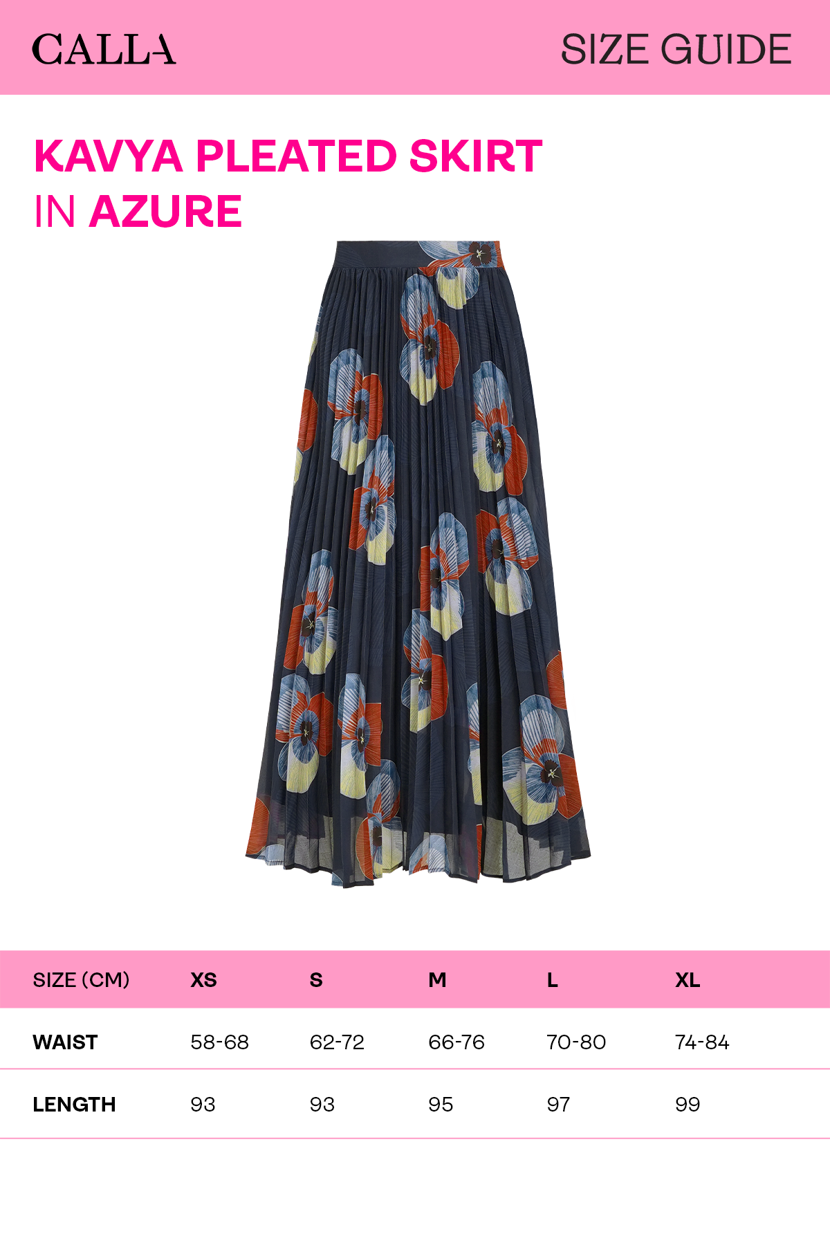 Kavya Pleated Skirt - Azure