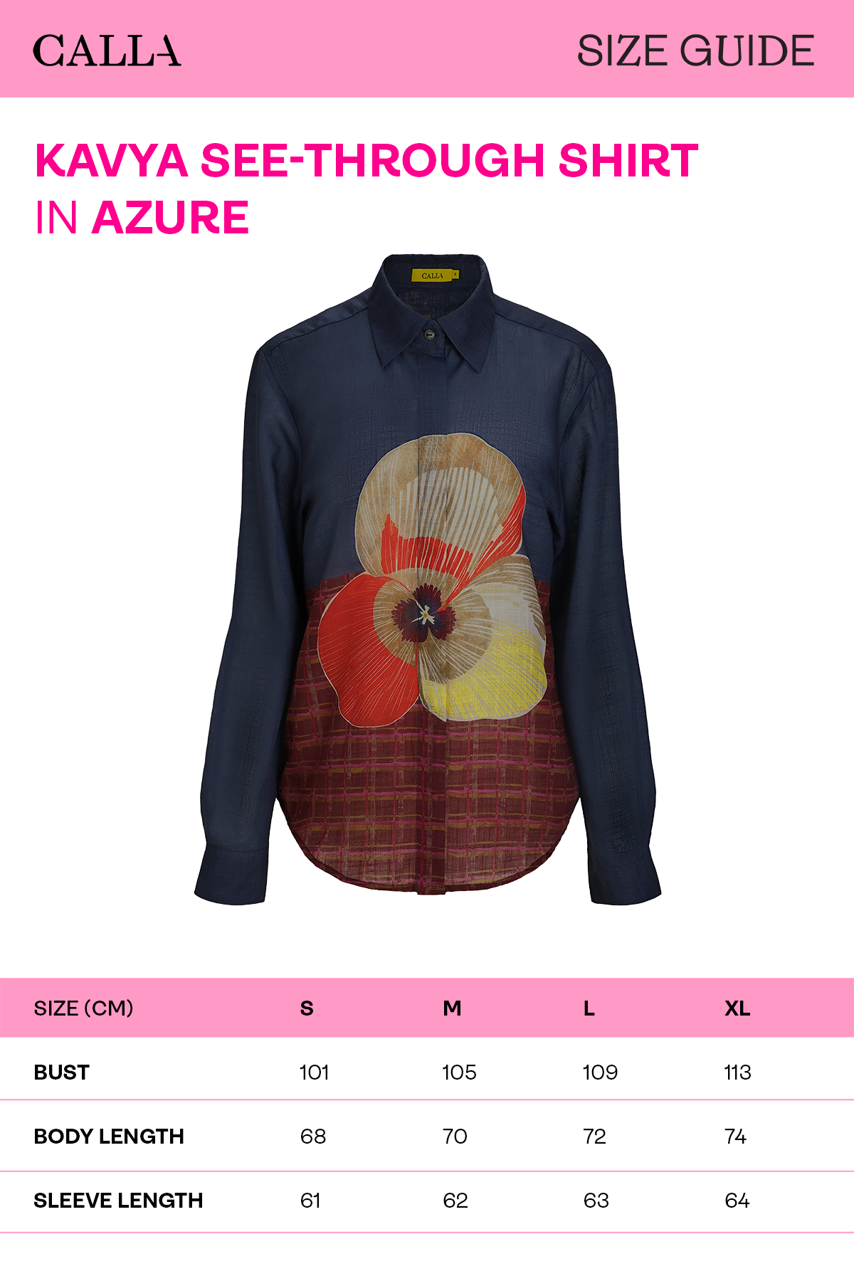 Kavya See-Through Shirt - Azure