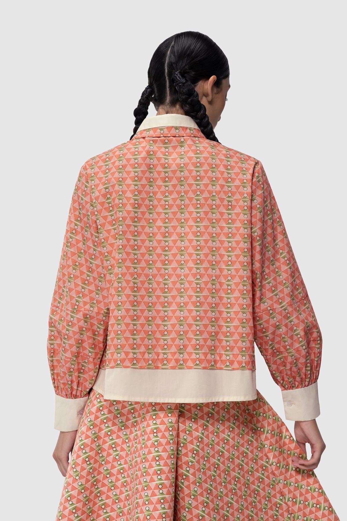 Lattice Layered Shirt - Peach
