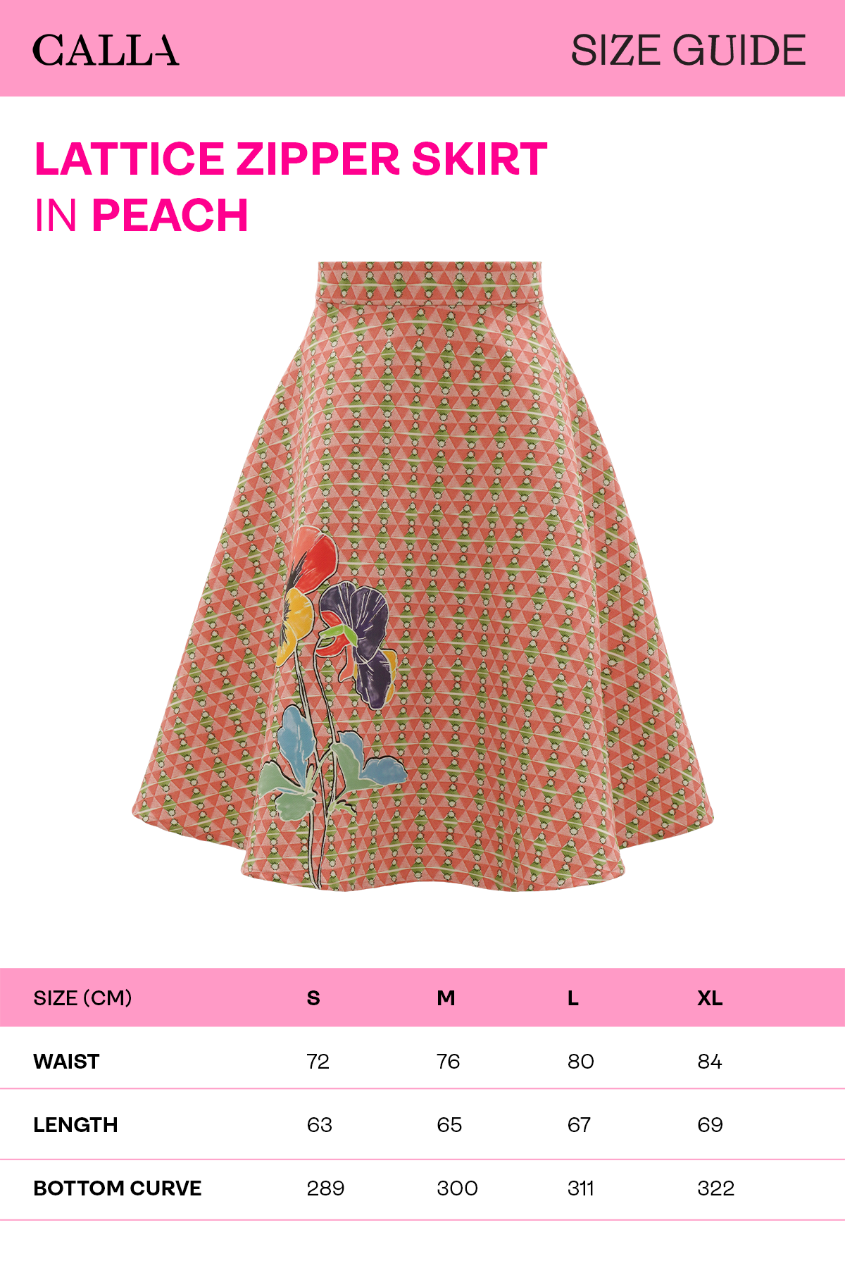 Lattice Zipper Skirt - Peach
