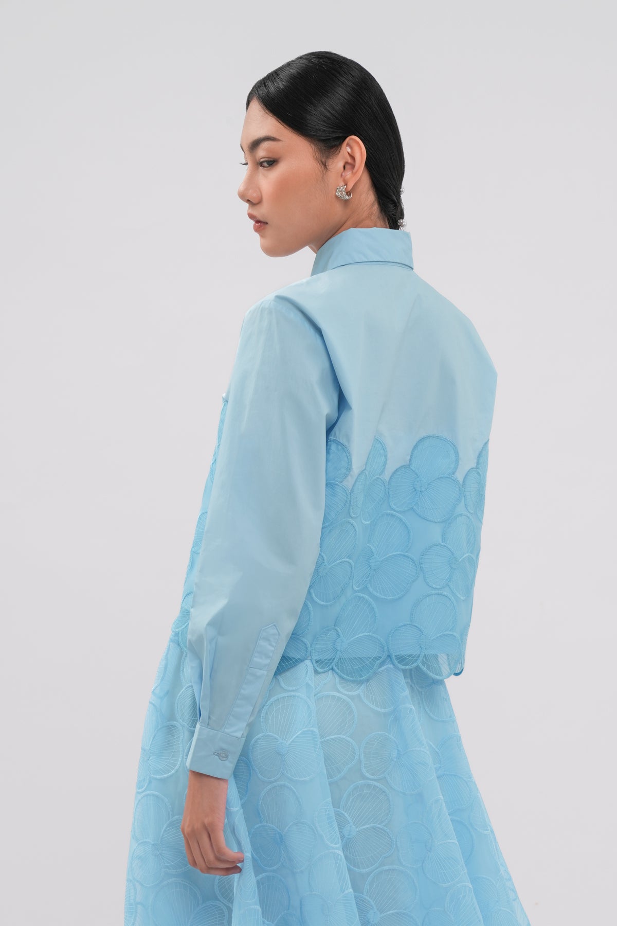 Liora Crop Shirt - Sky