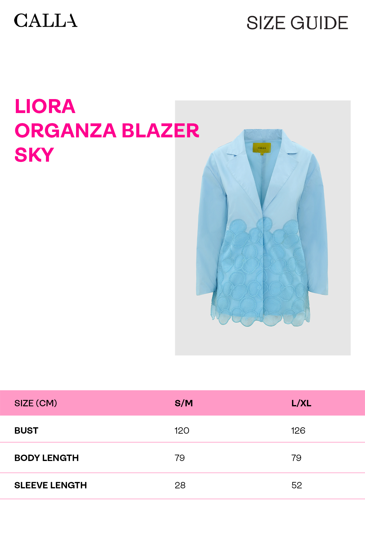 Liora Organza Blazer - Sky