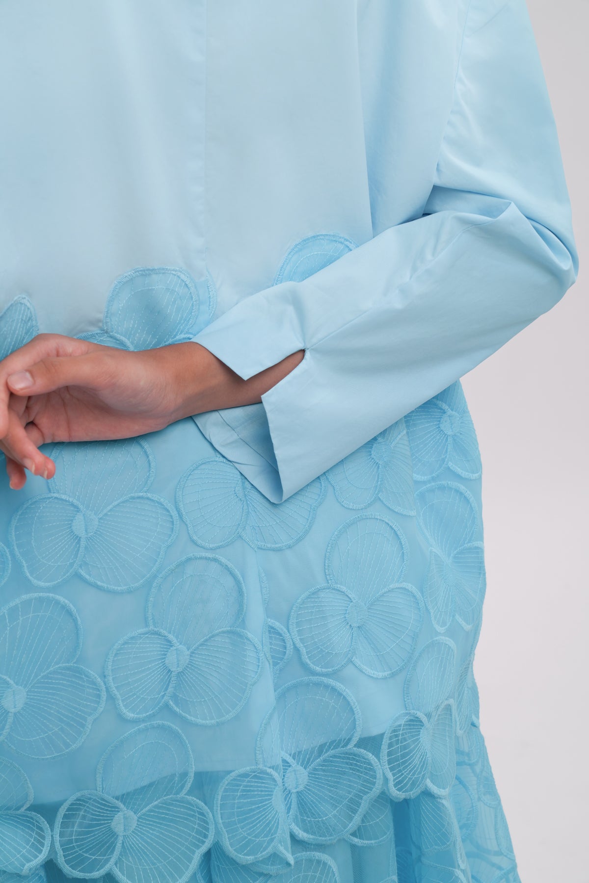 Liora Organza Blazer - Sky