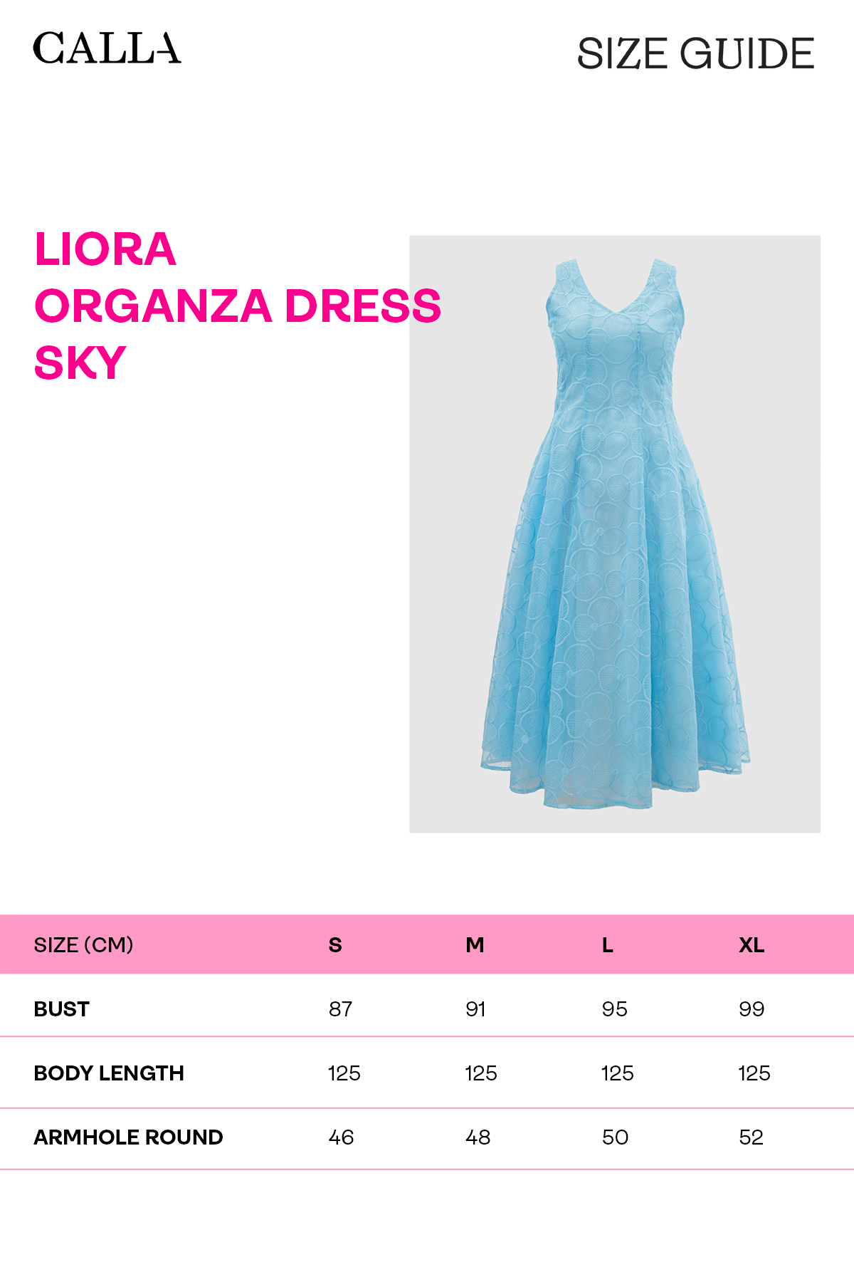 Liora Organza Dress - Sky