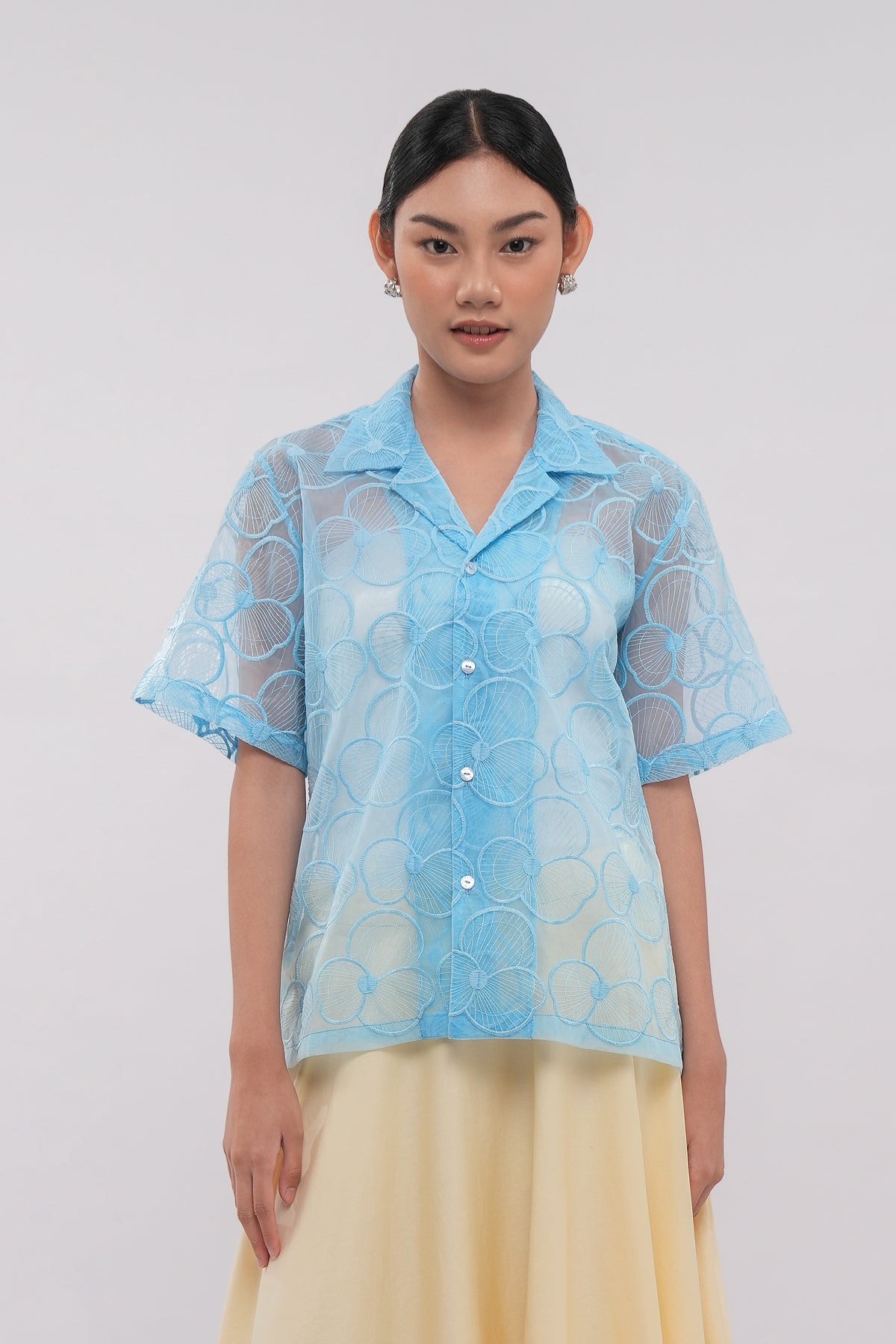 Liora Organza Shirt - Sky