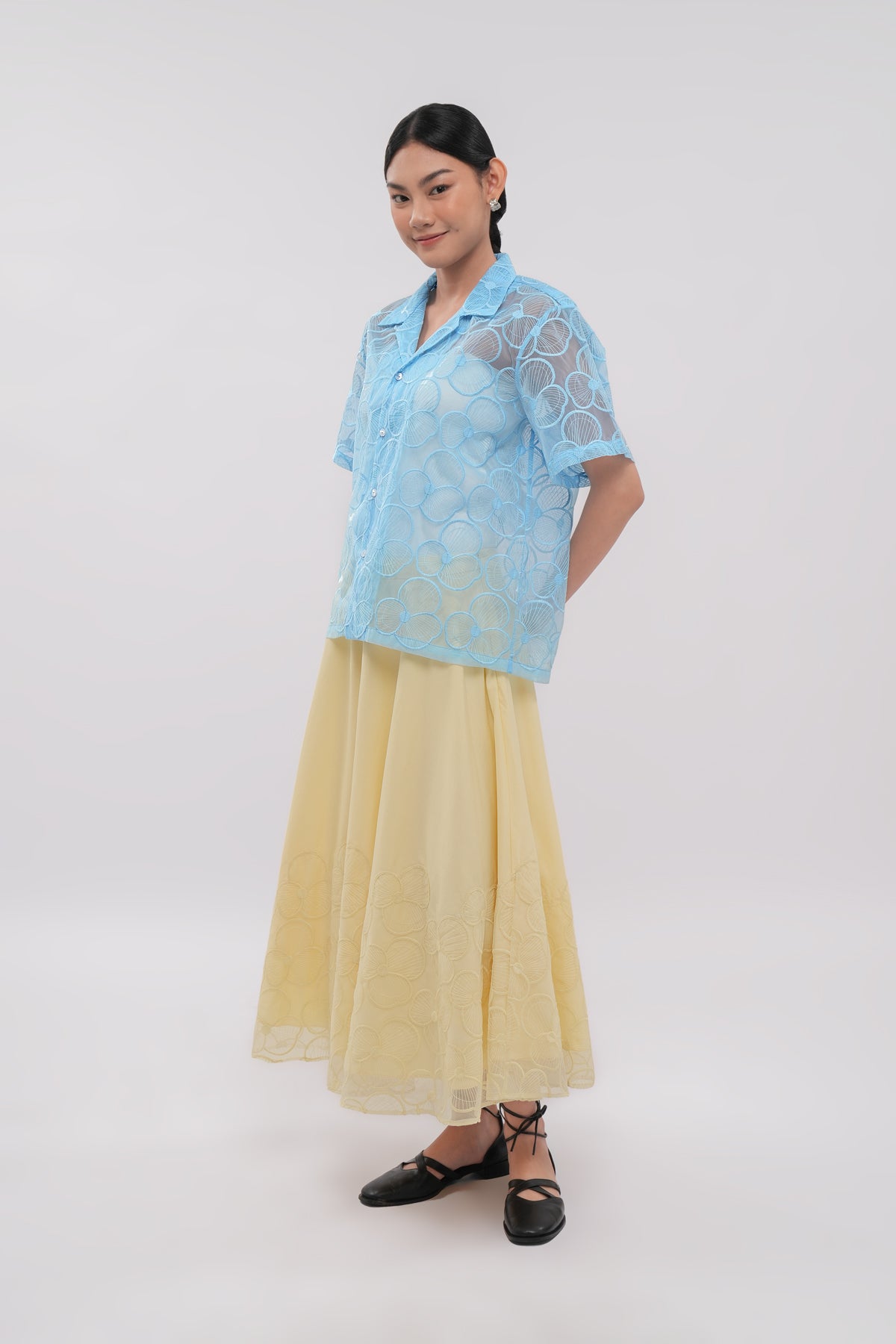 Liora Organza Shirt - Sky