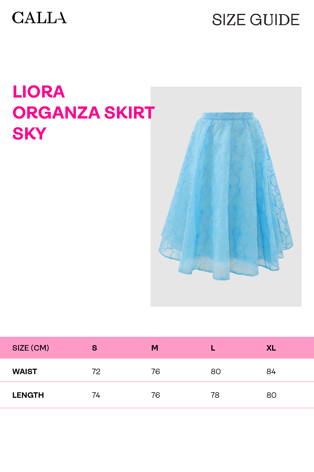 Liora Organza Skirt - Sky