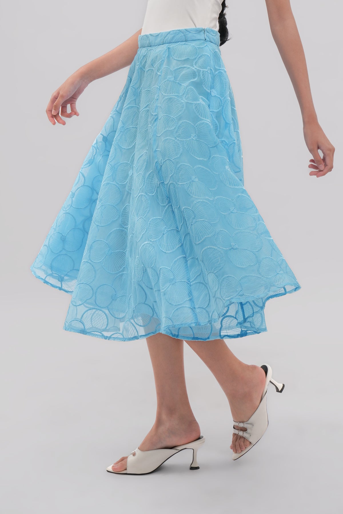 Liora Organza Skirt - Sky