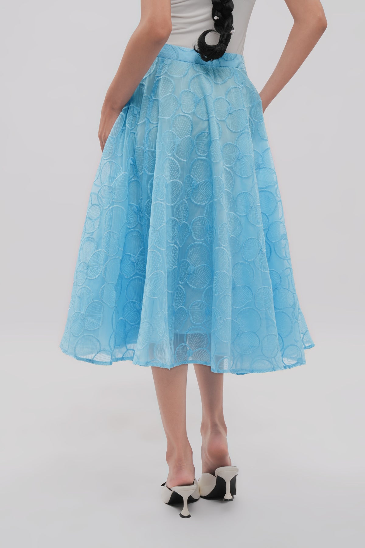 Liora Organza Skirt - Sky