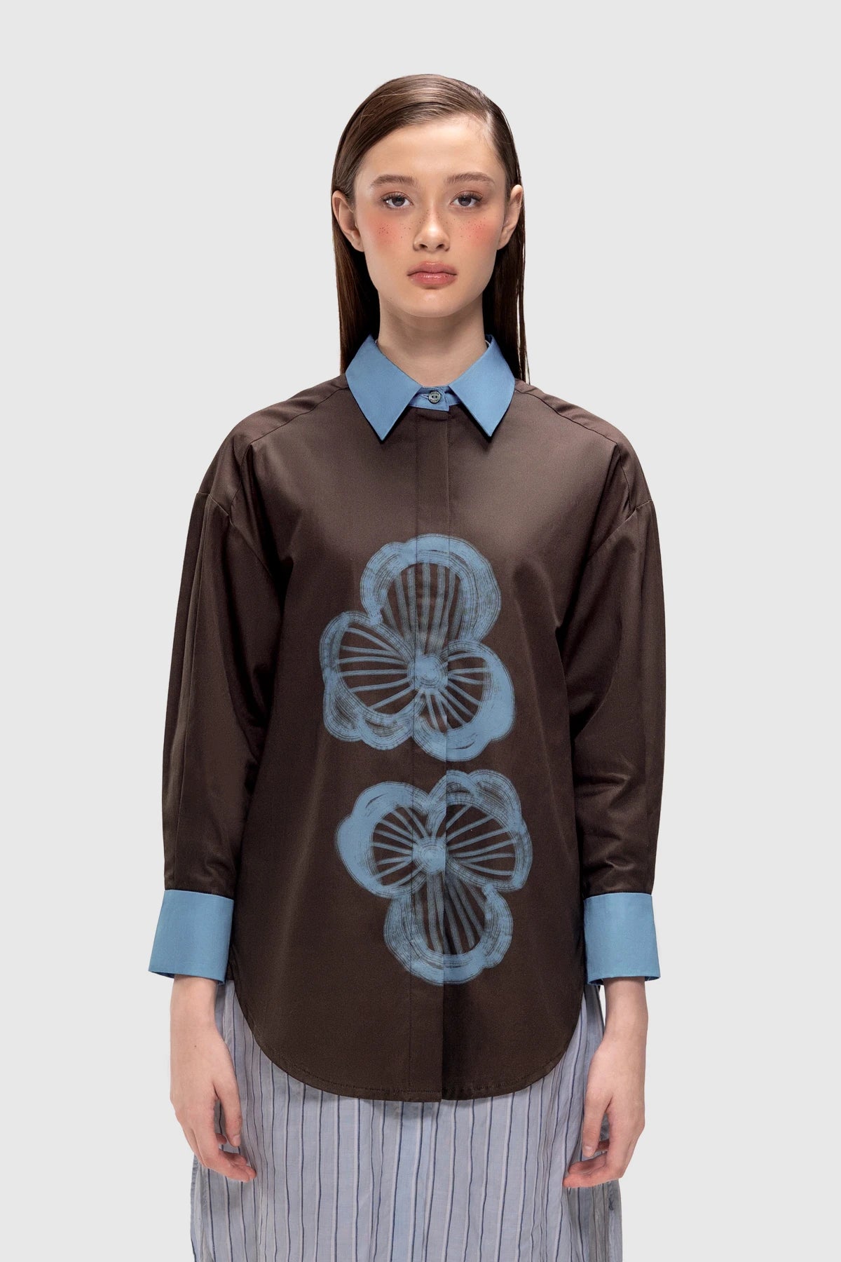 Louvia Long Shirt - Truffle