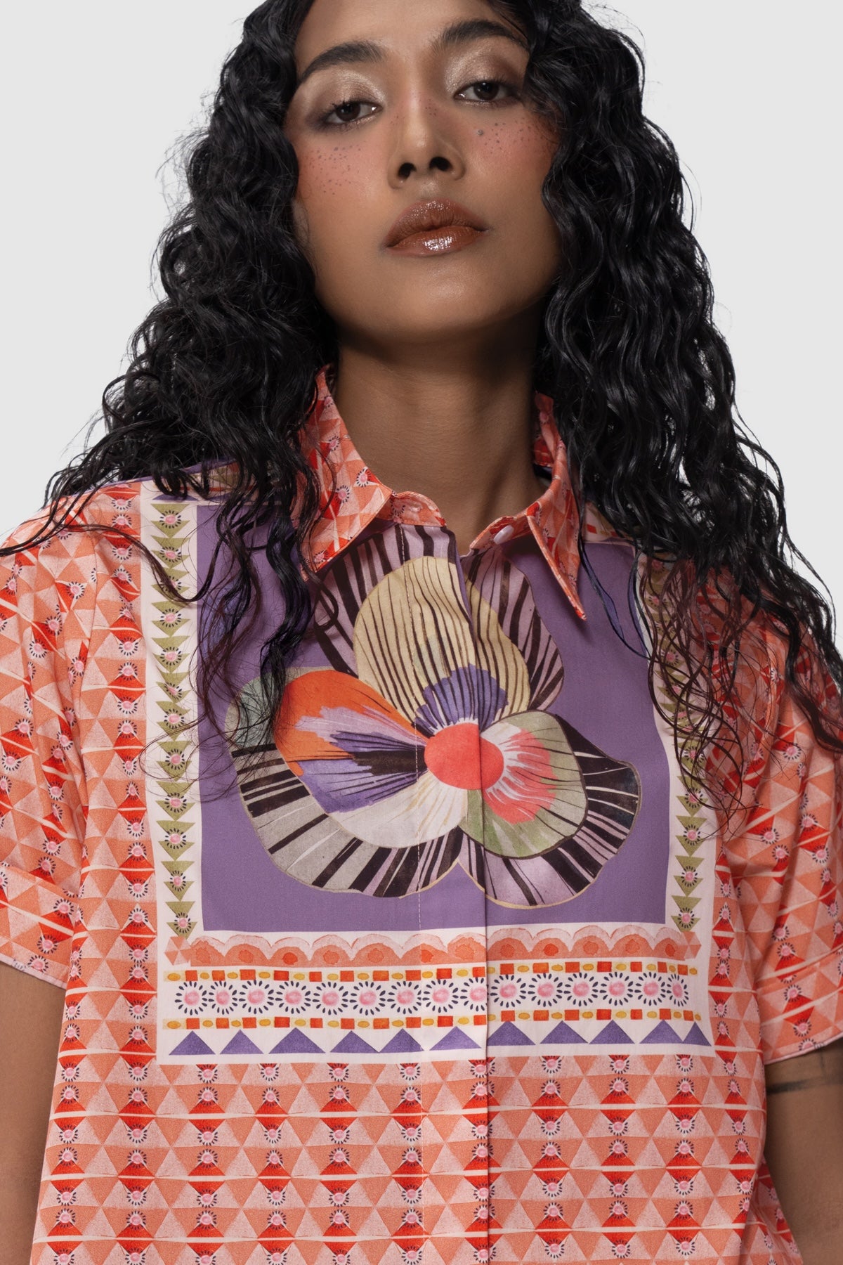 Mesh Short Shirt - Terracotta