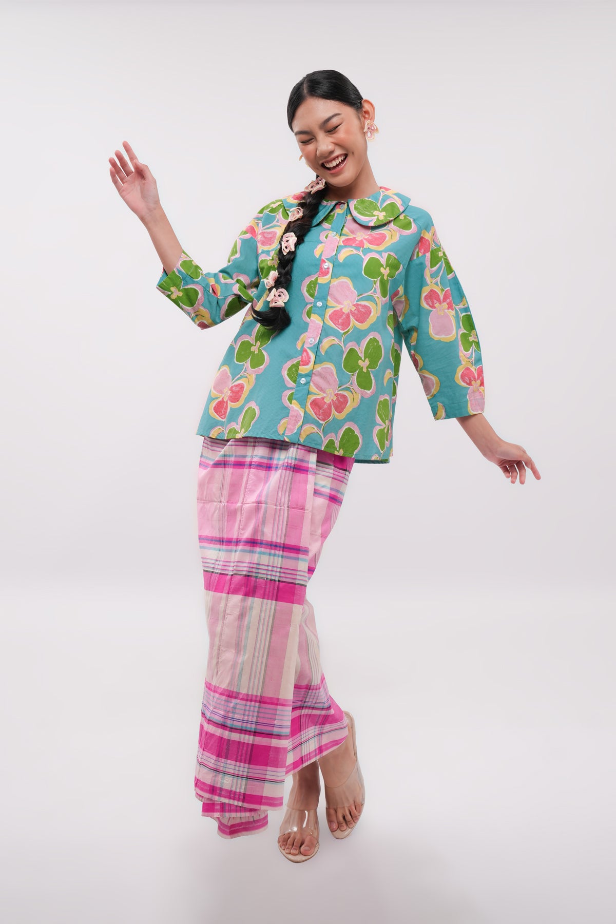 Mirae Curved Shirt - Carribean