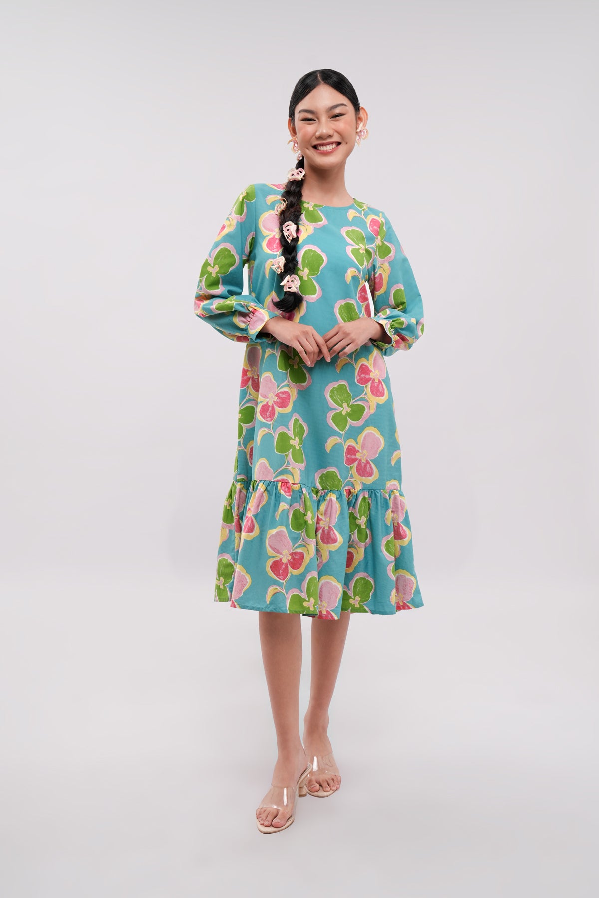 Mirae Ruffle Dress - Carribean