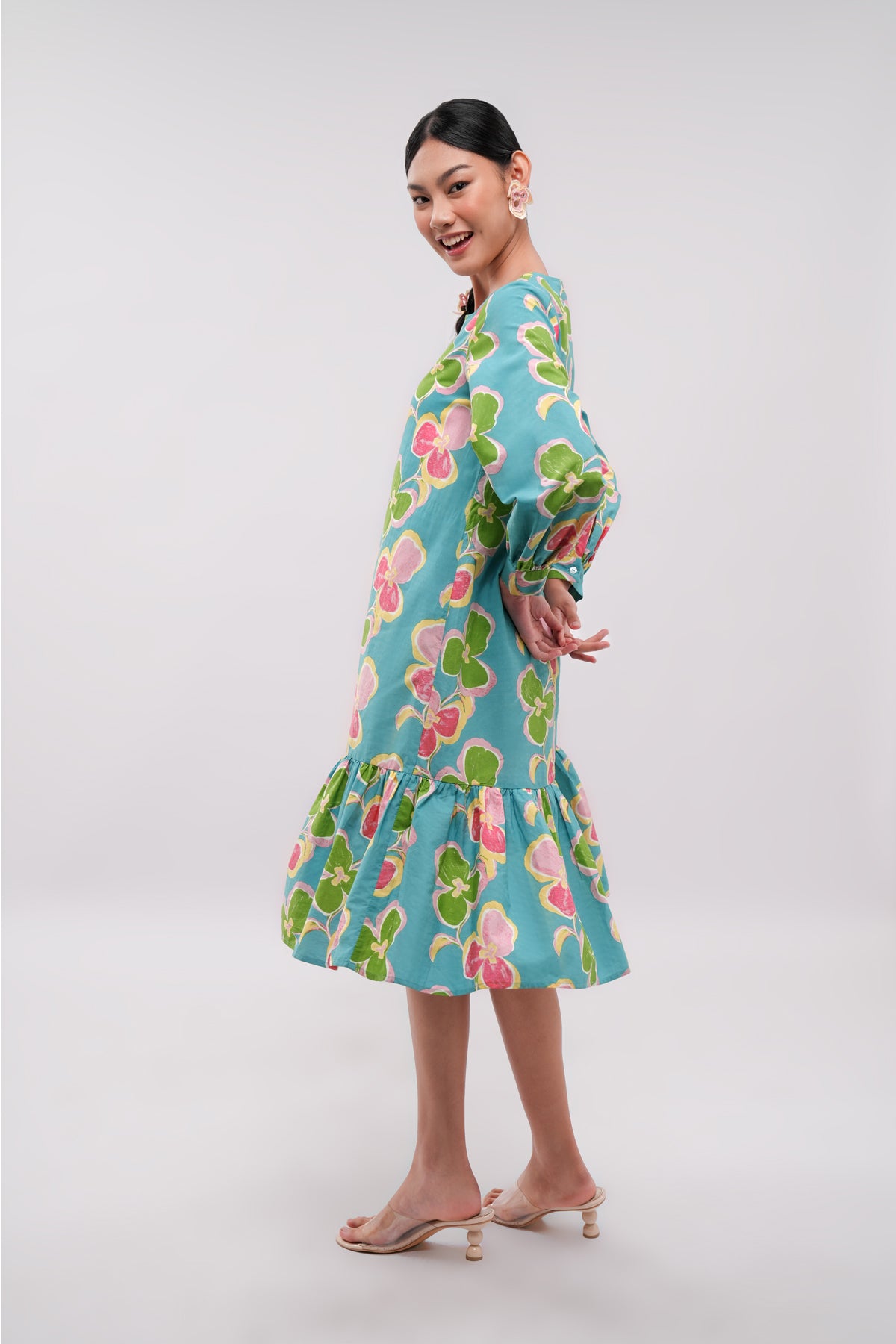 Mirae Ruffle Dress - Carribean