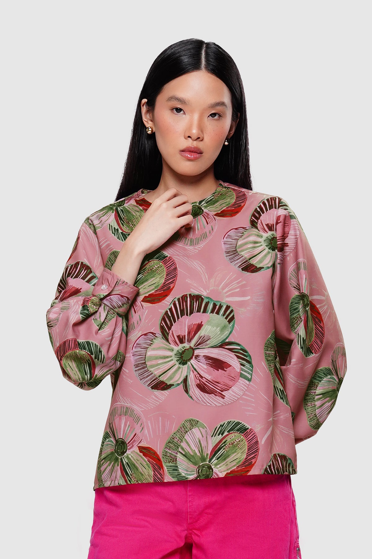 Mossveil Folded Blouse - Rosetaupe