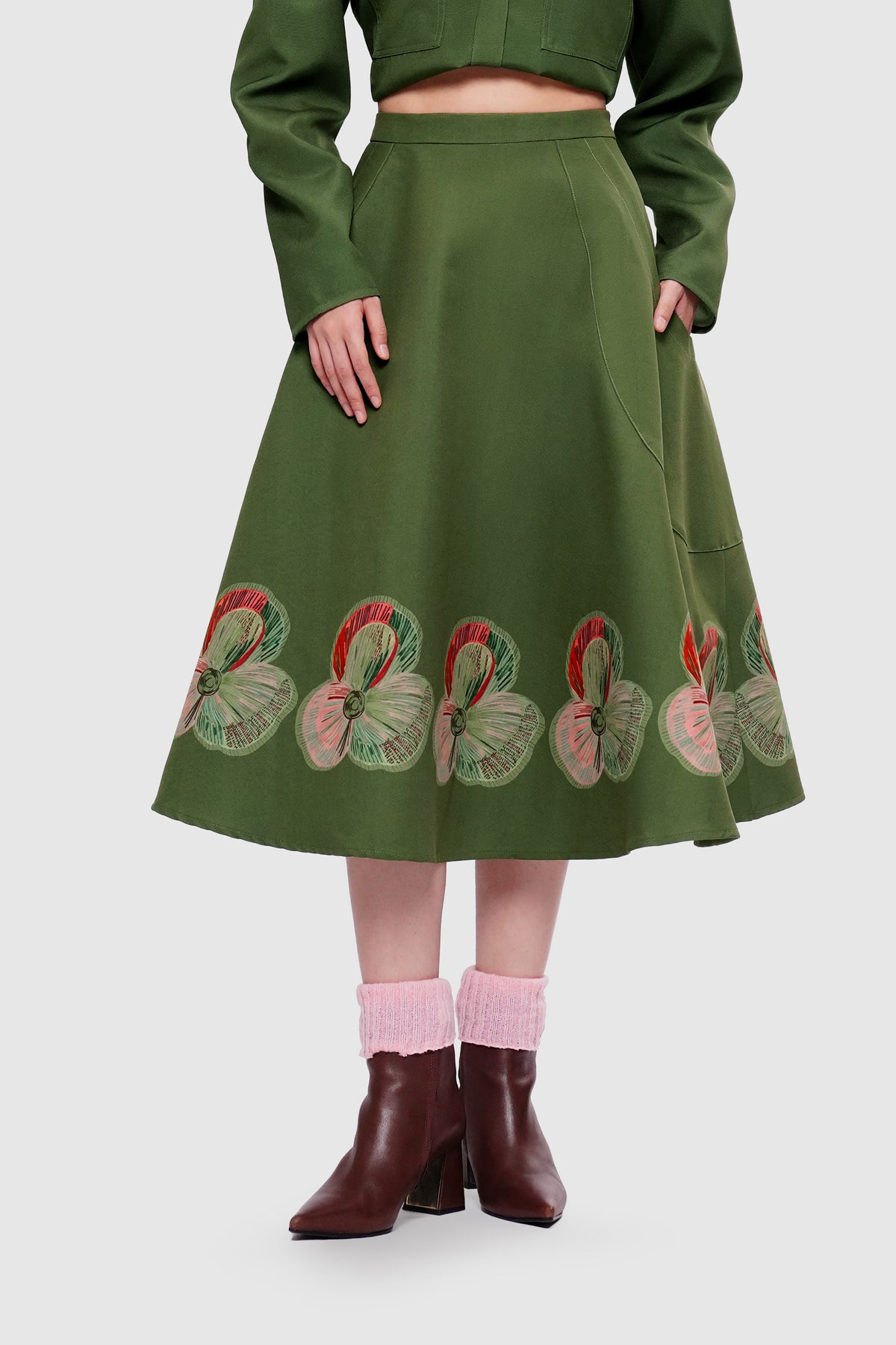Mossveil Pocket Skirt - Cypress