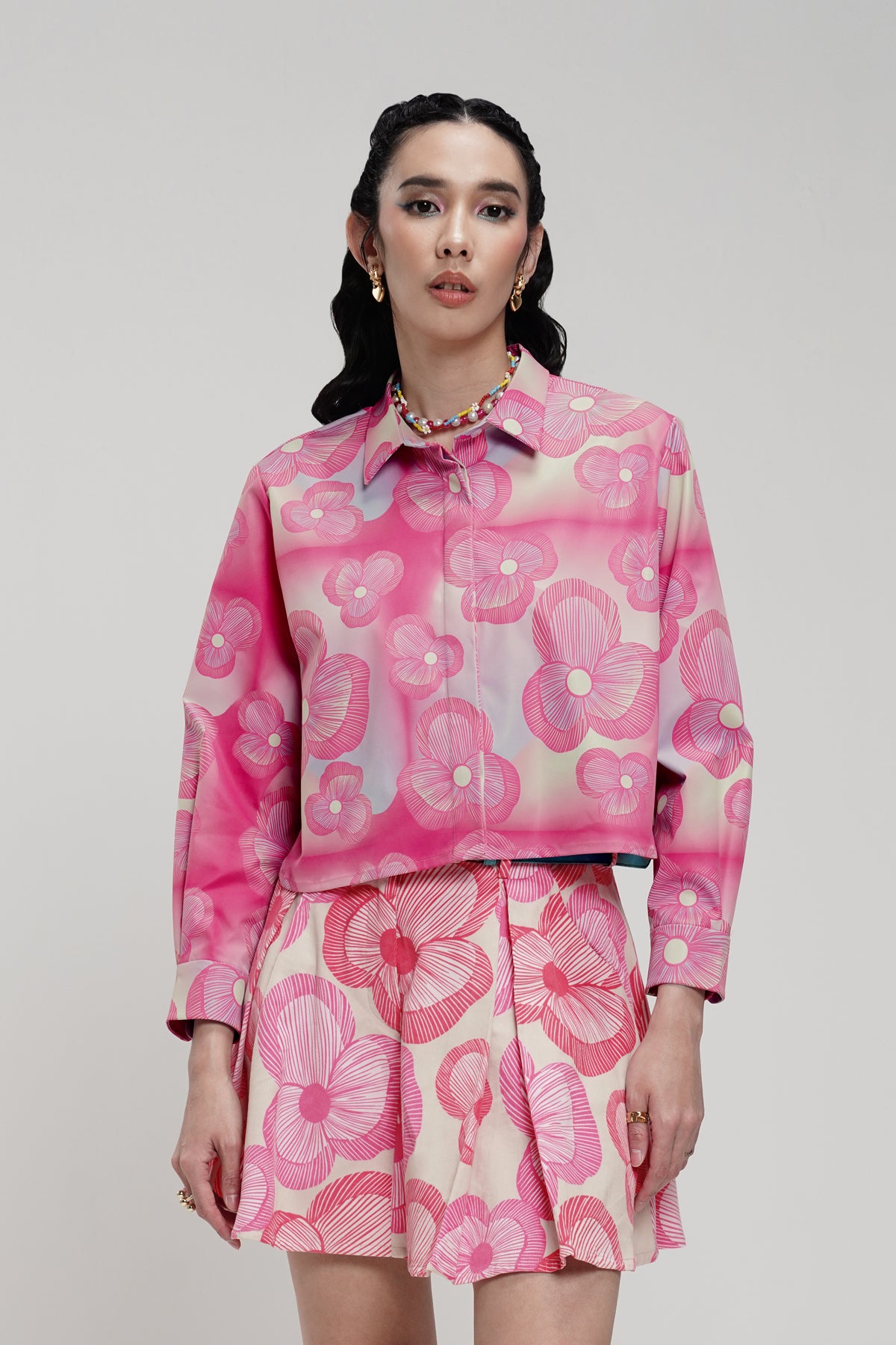 Milly Crop Shirt - Pink
