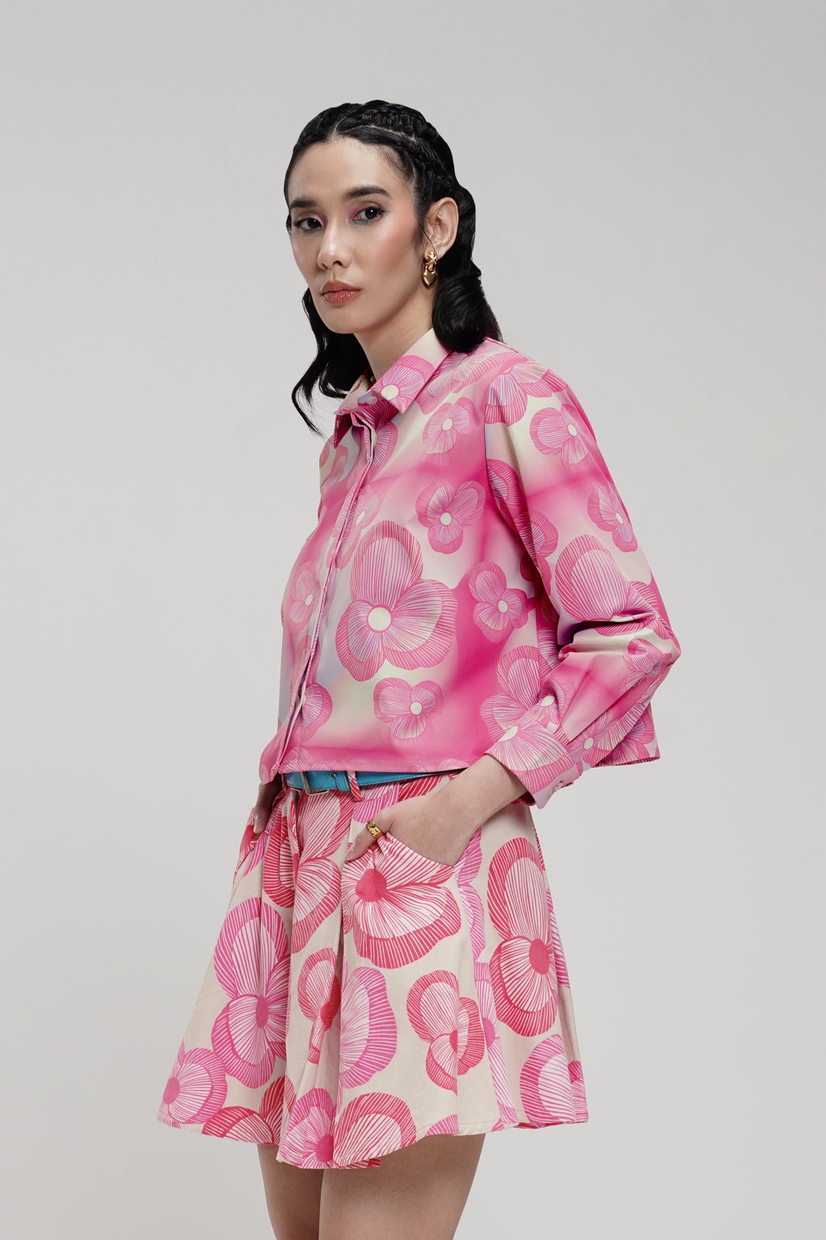 Milly Crop Shirt - Pink