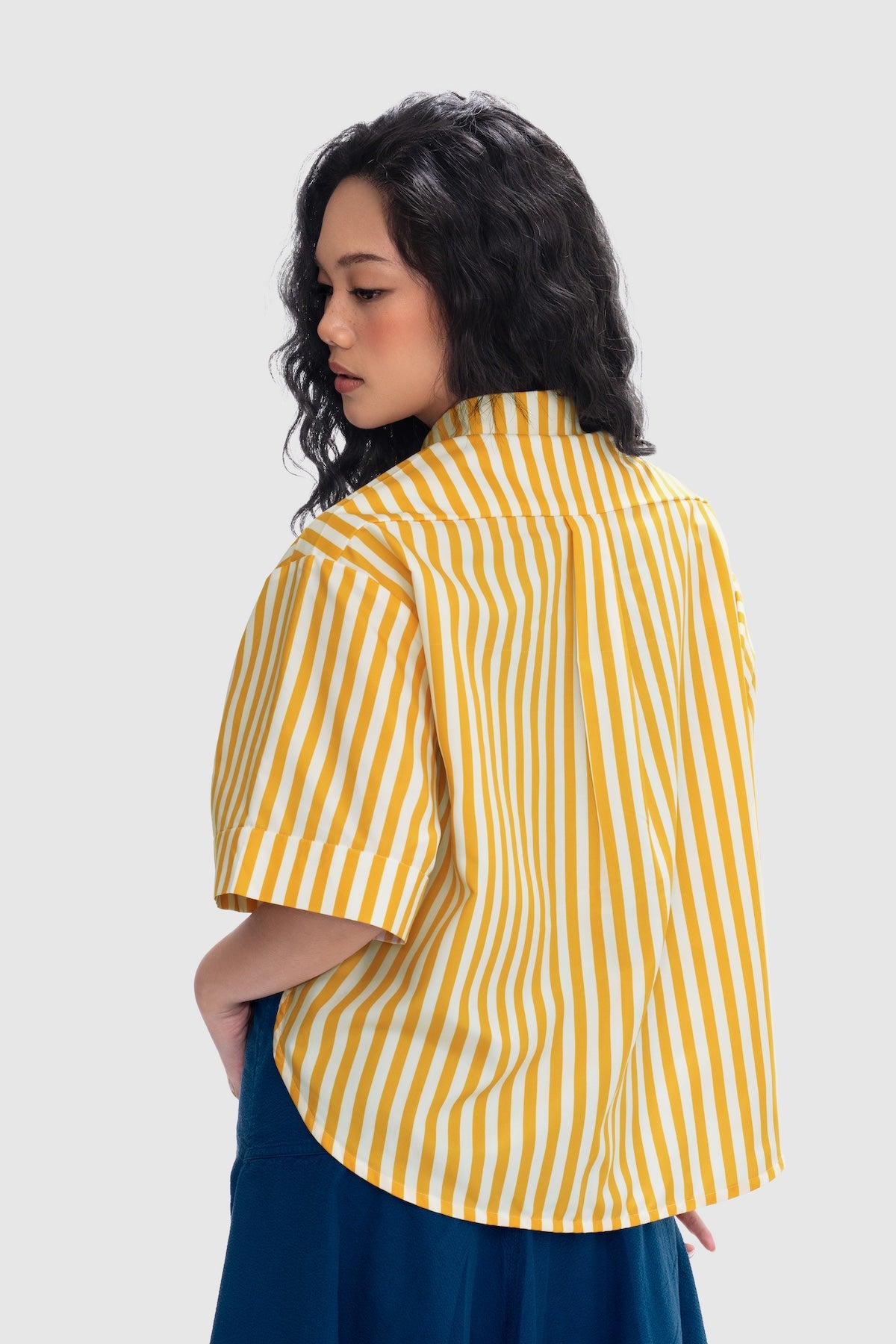 Mimosa Crop Shirt - Goldenrod