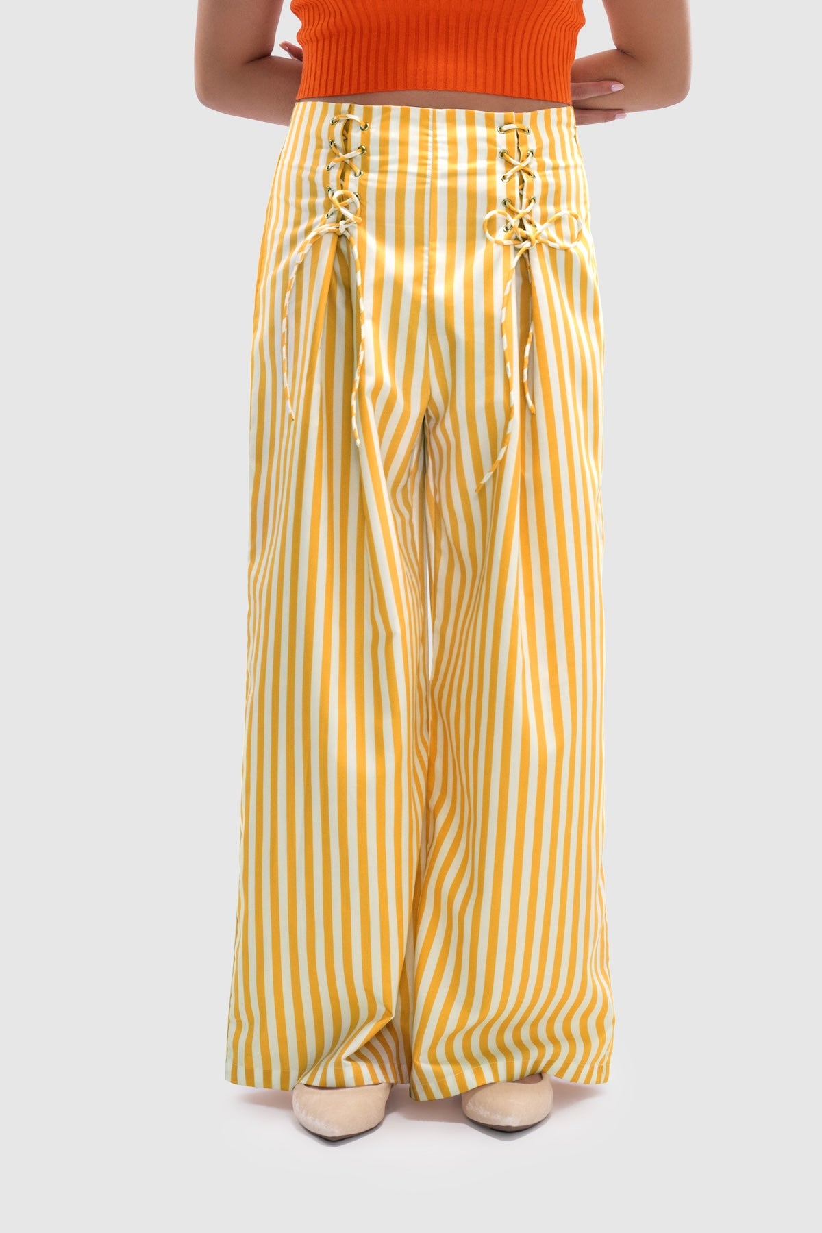 Mimosa Lace-Up Pants - Goldenrod