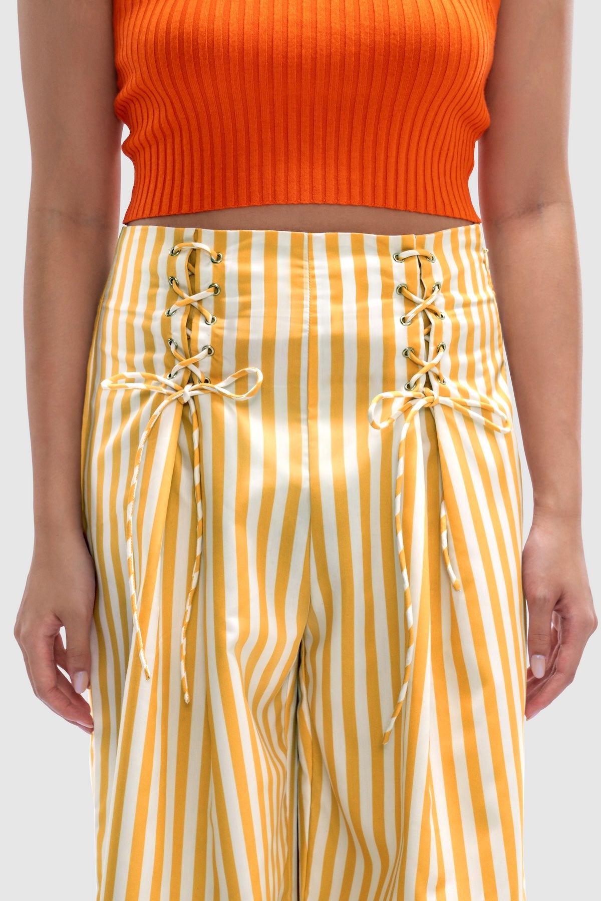 Mimosa Lace-Up Pants - Goldenrod