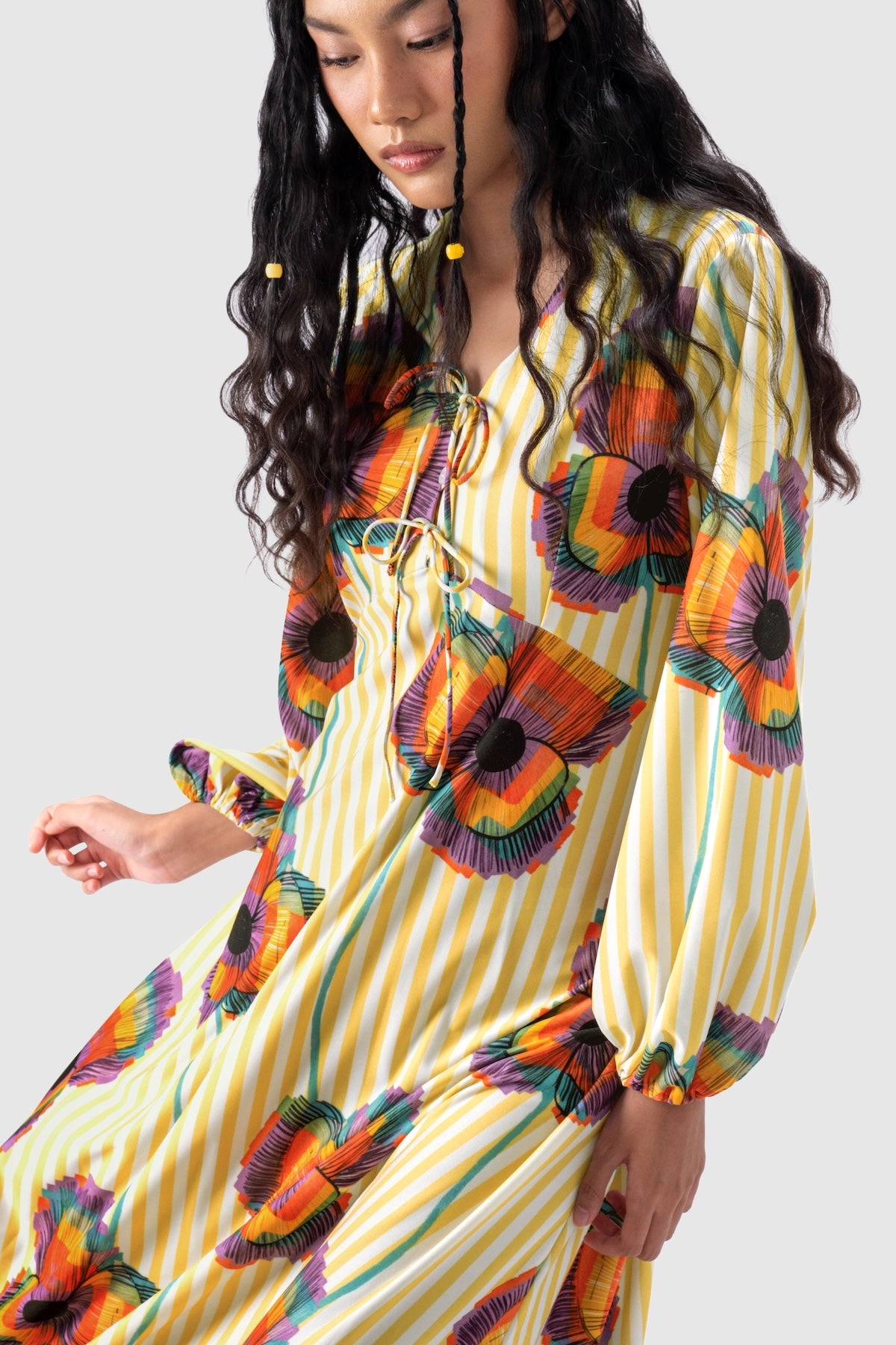 Mimosa Tie-Front Maxi Dress - Goldenrod