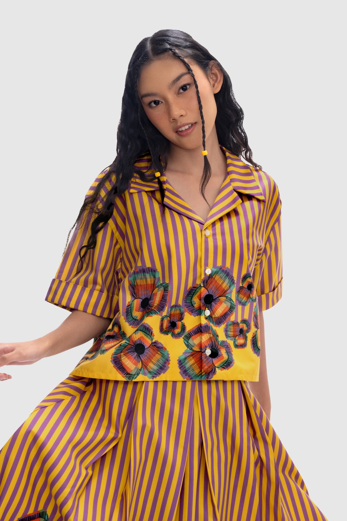 Mimosa V-Open Collar Shirt - Spectra