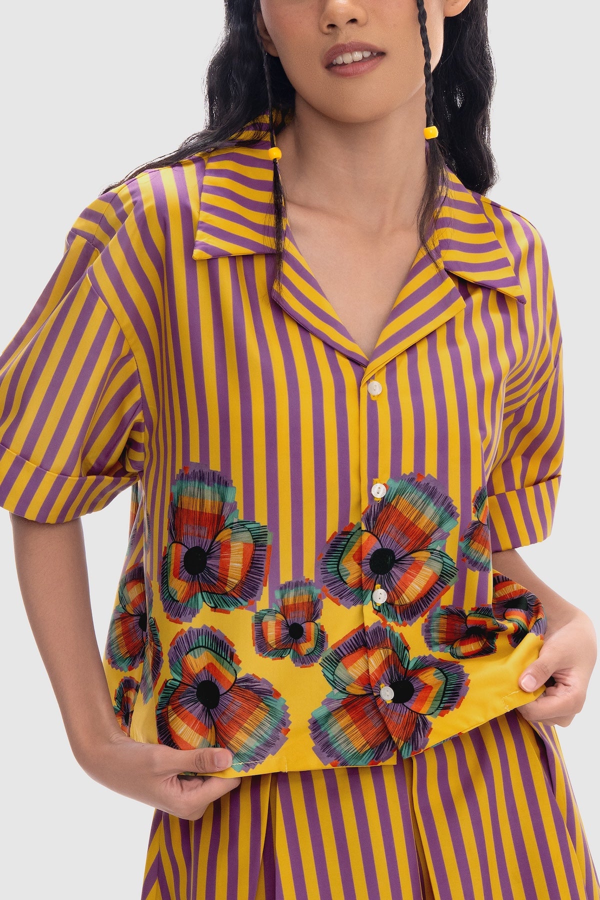 Mimosa V-Open Collar Shirt - Spectra