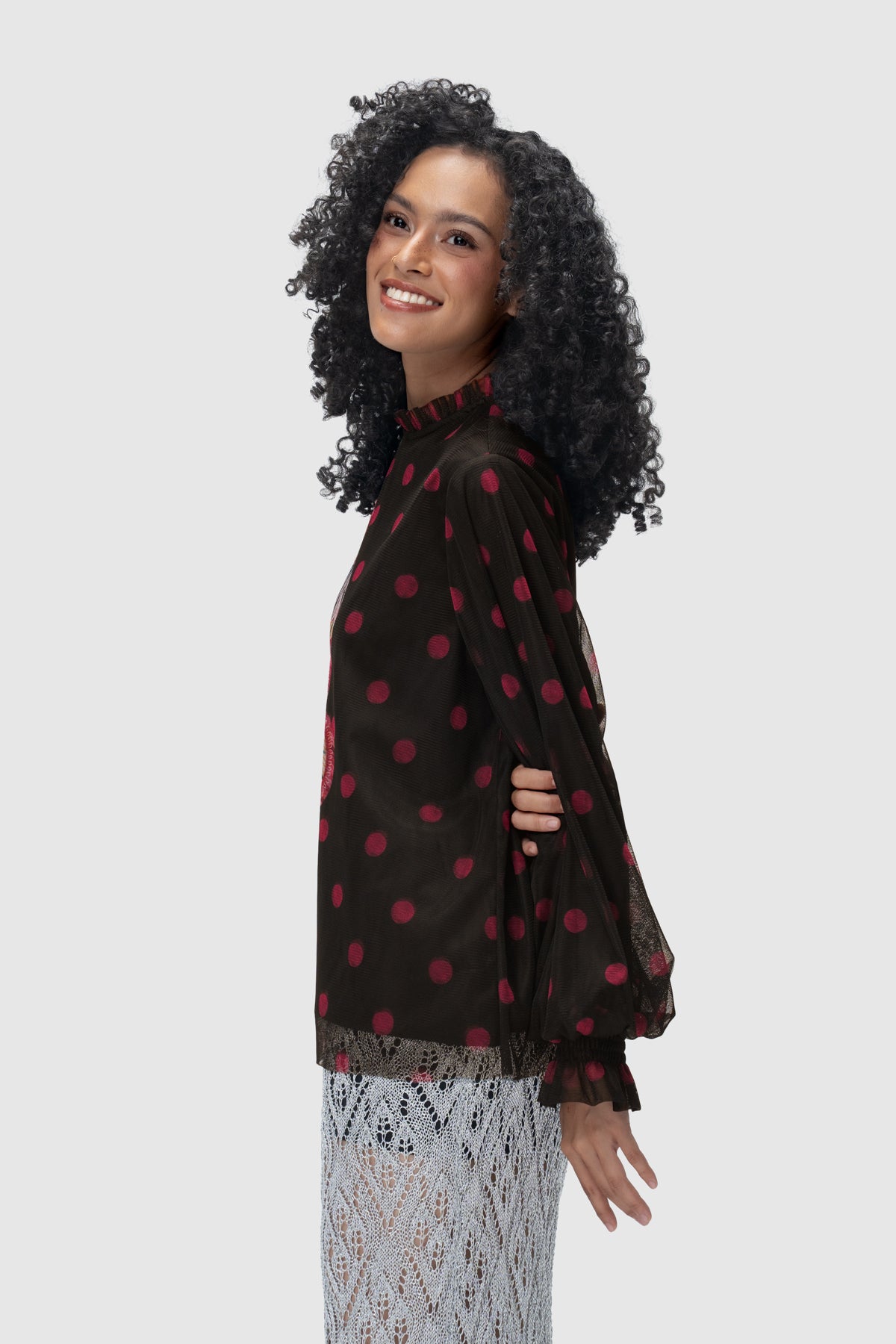 Nyx Tulle Blouse - Pink Glo