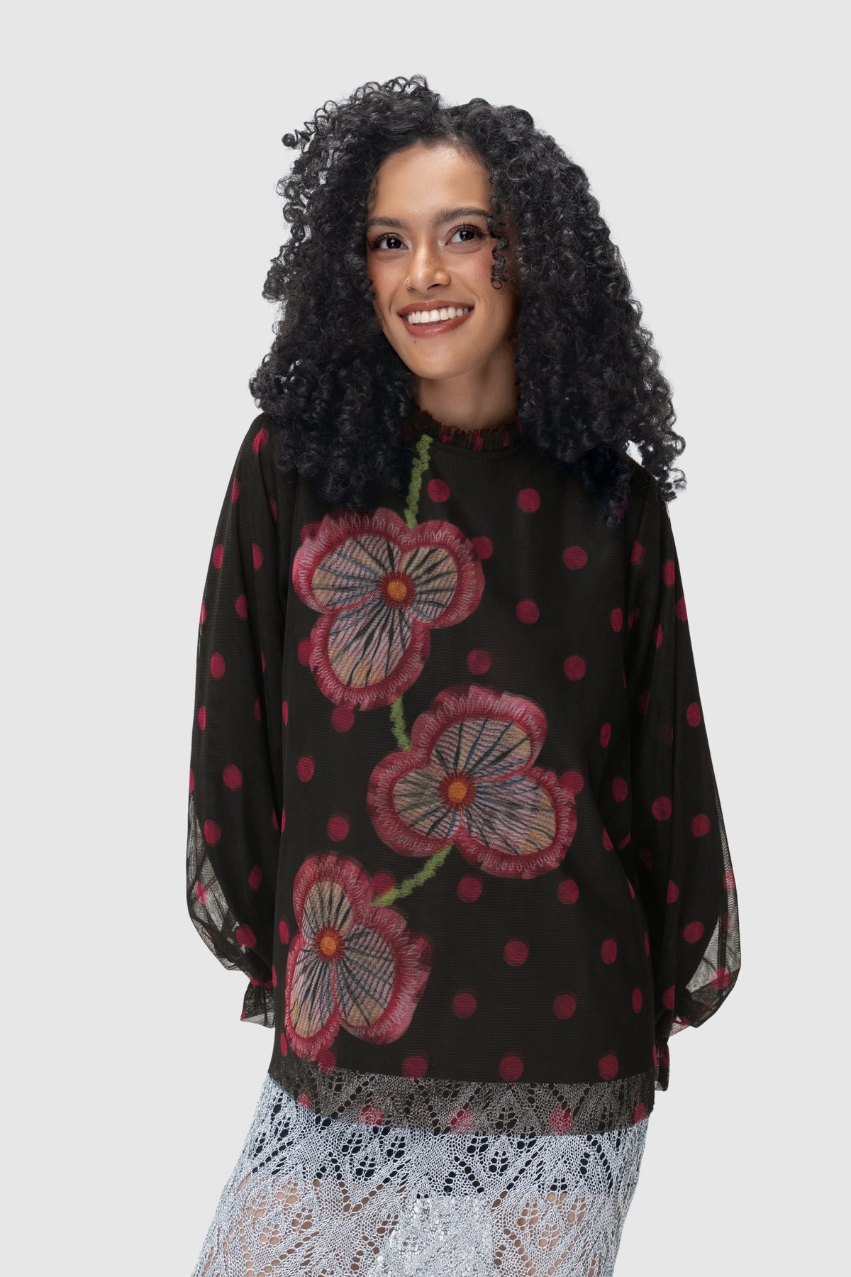 Nyx Tulle Blouse - Pink Glo