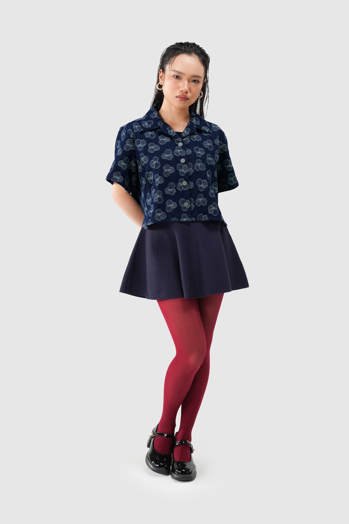Paula Crop Shirt - Indigo