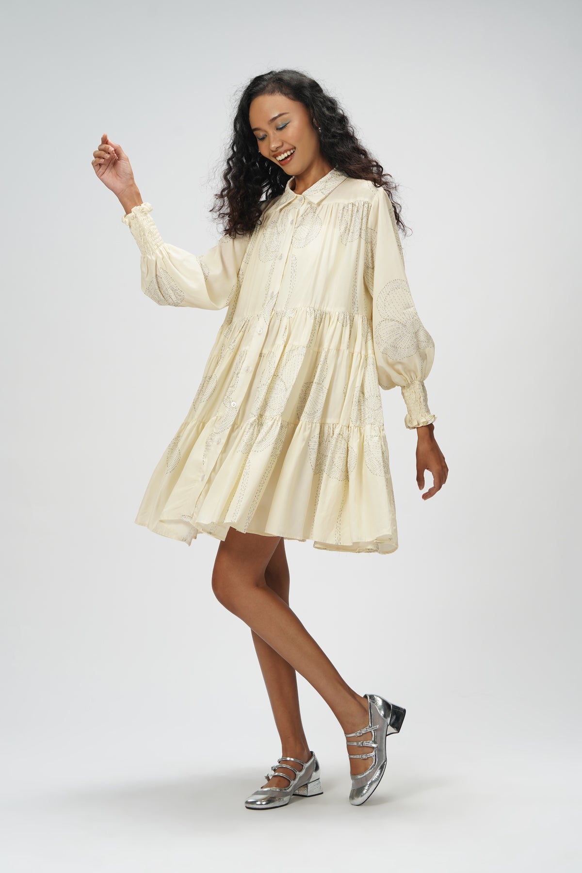 Renne Tiered Dress - Milk