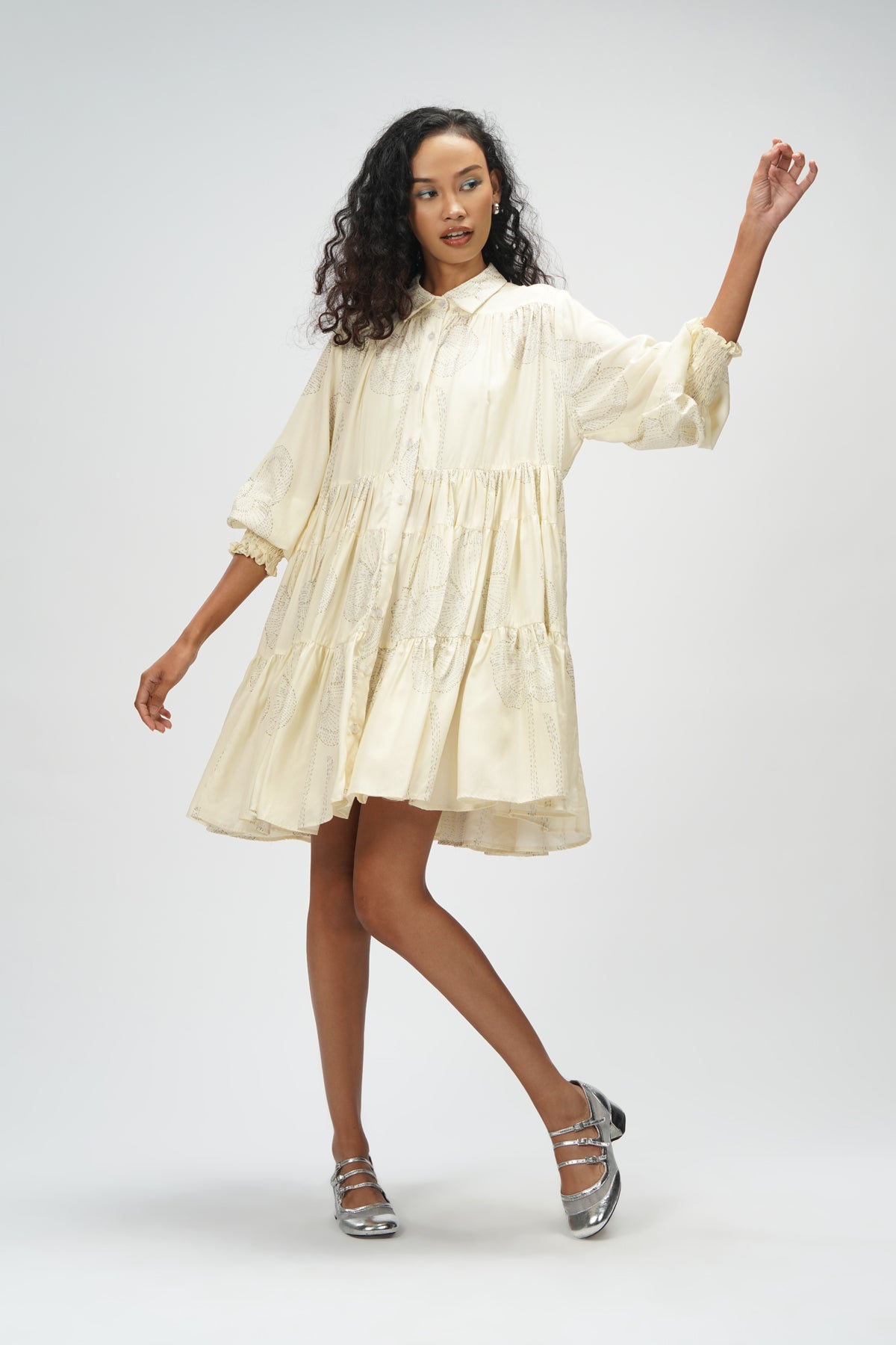 Renne Tiered Dress - Milk