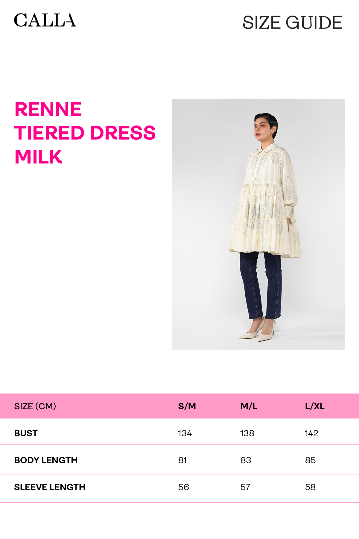 Renne Tiered Dress - Milk