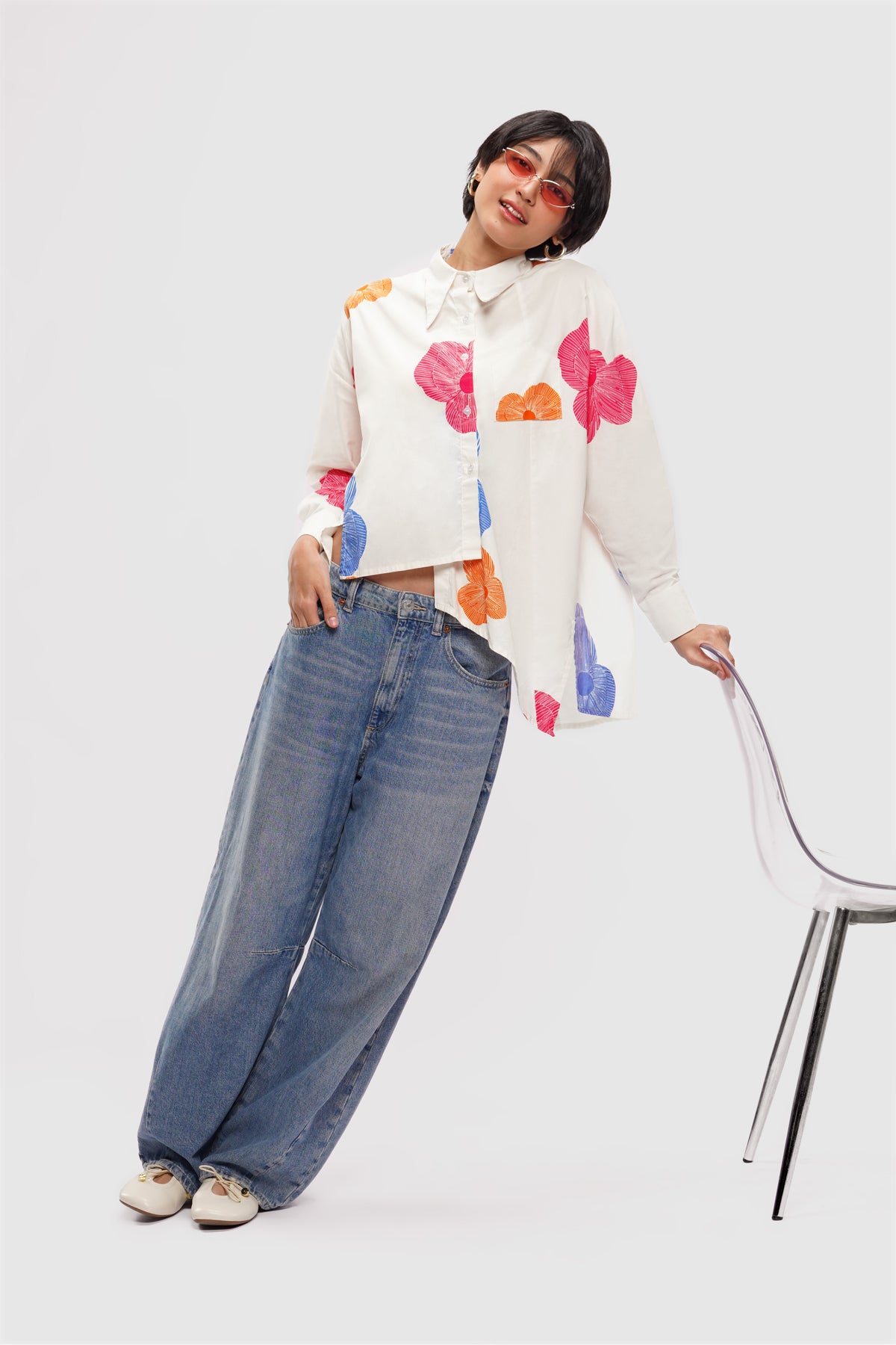 Rhea Asymmetric Shirt - Brighton