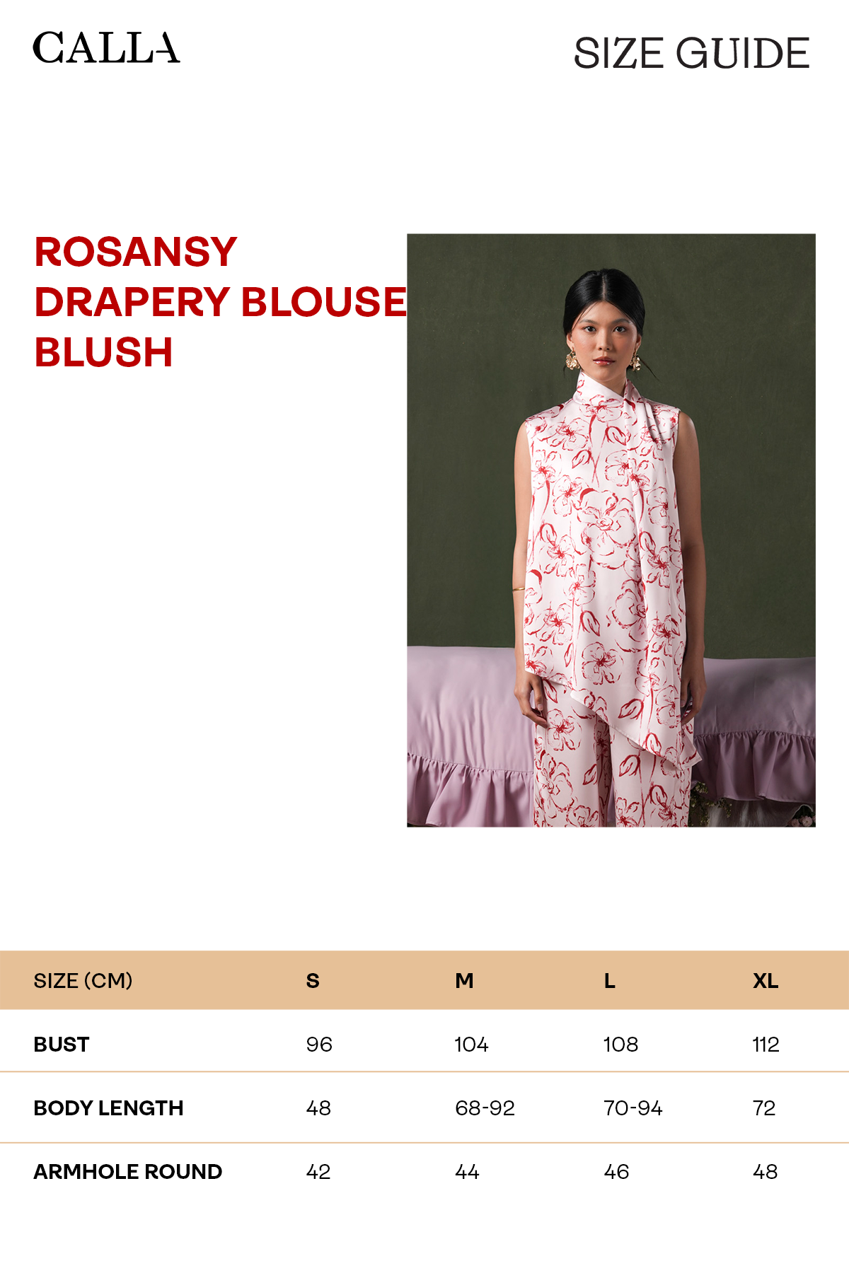 Rosansy Drapery Blouse - Blush