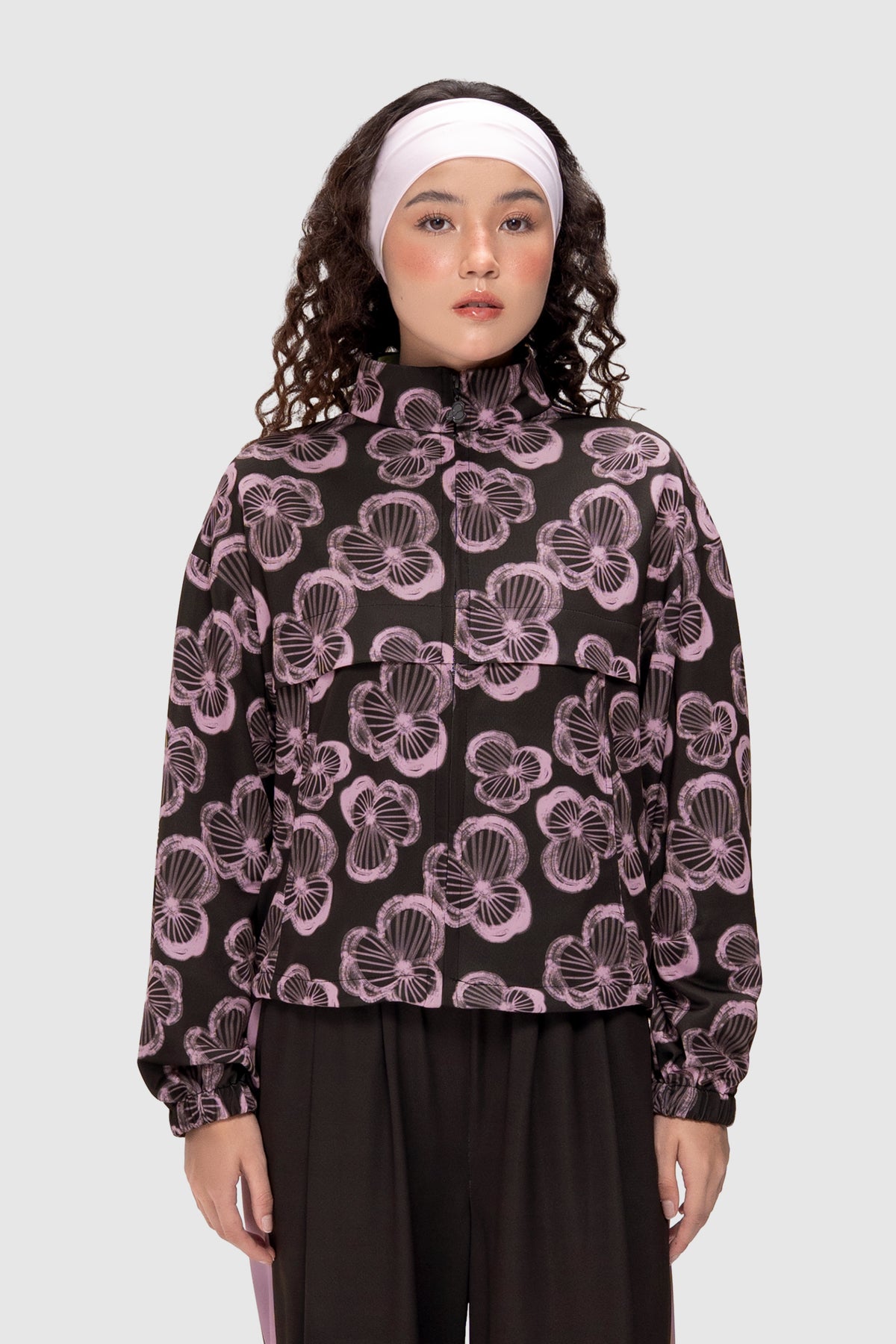 Rosette Adjustable Hem Jacket - Berry