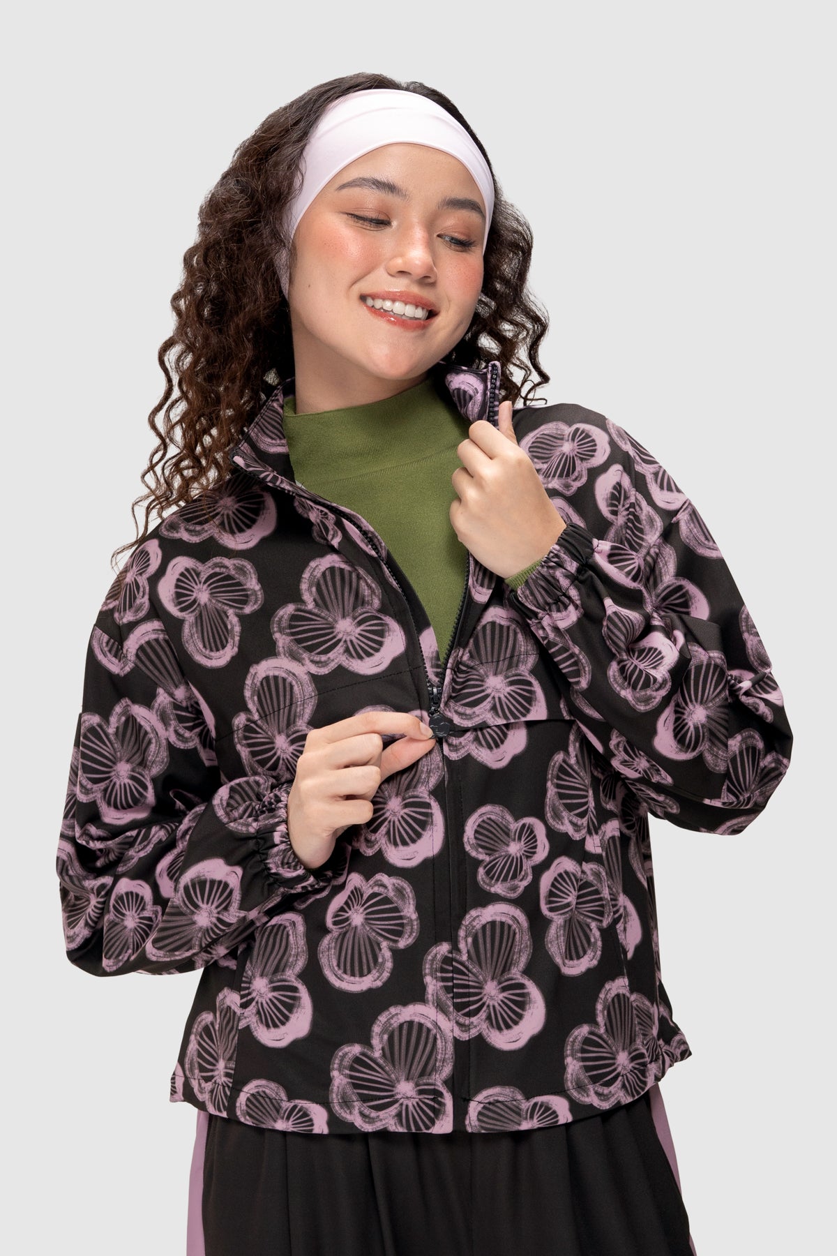 Rosette Adjustable Hem Jacket - Berry