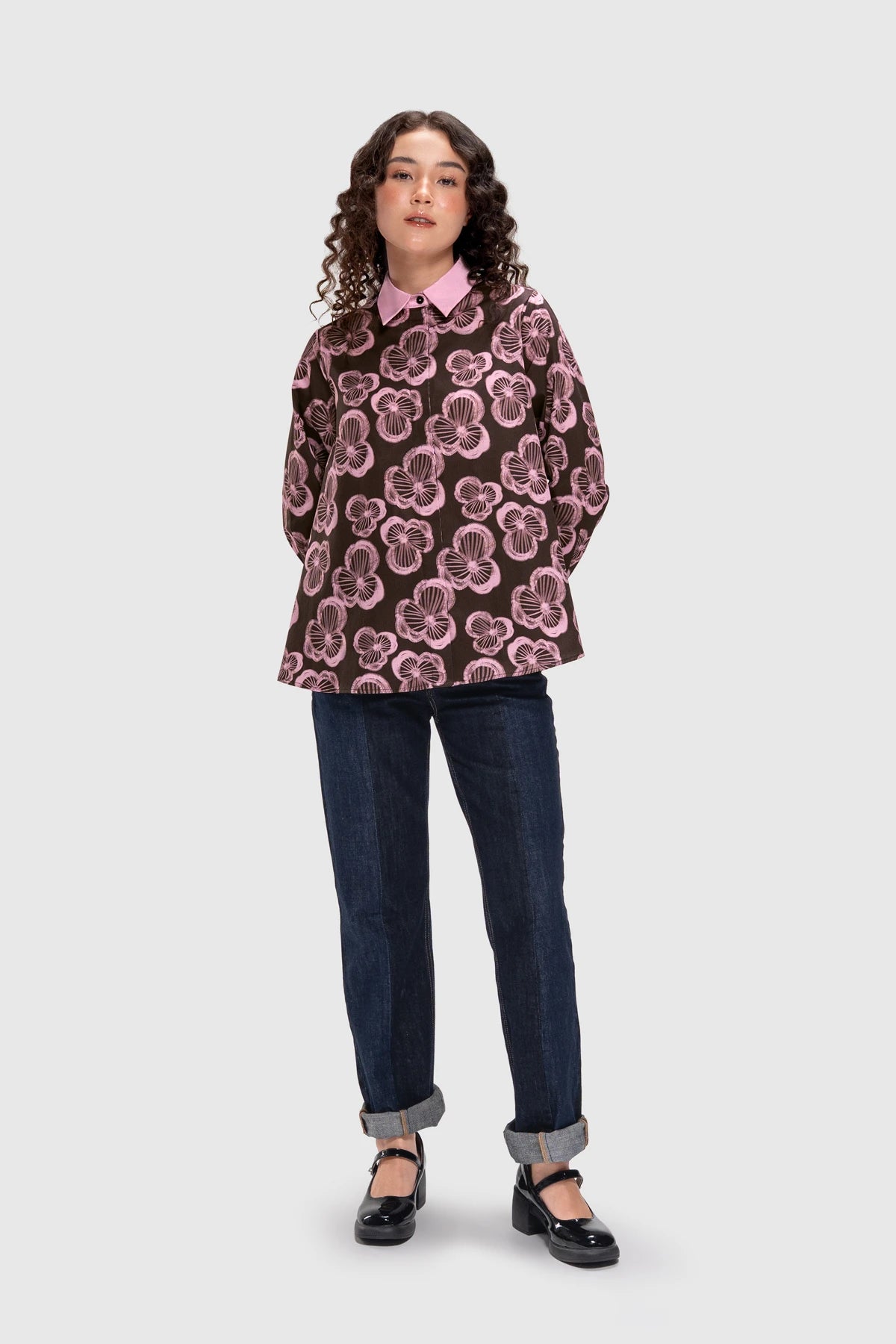 Rosette Relaxed Shirt - Berry
