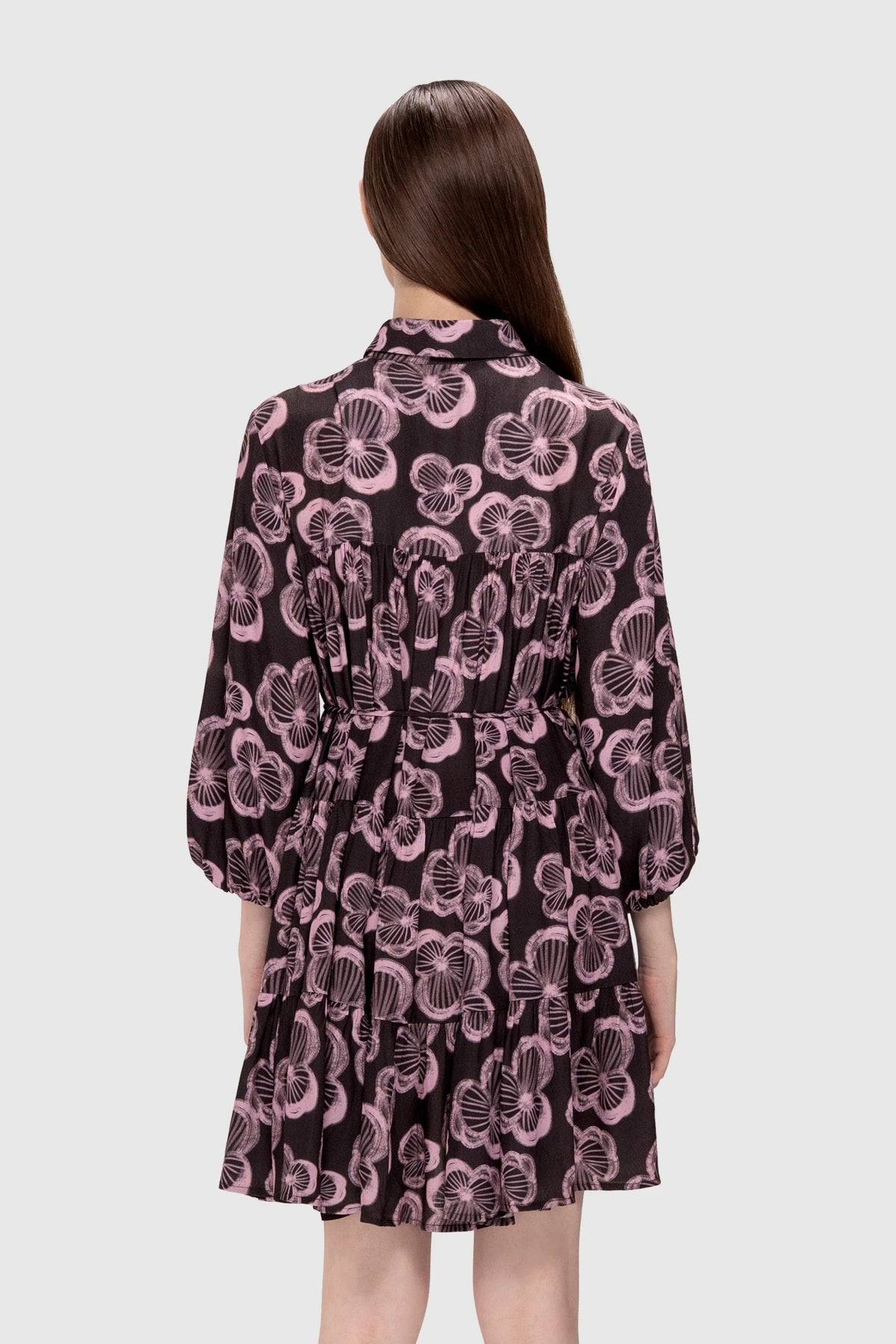 Rosette Tier Dress - Berry