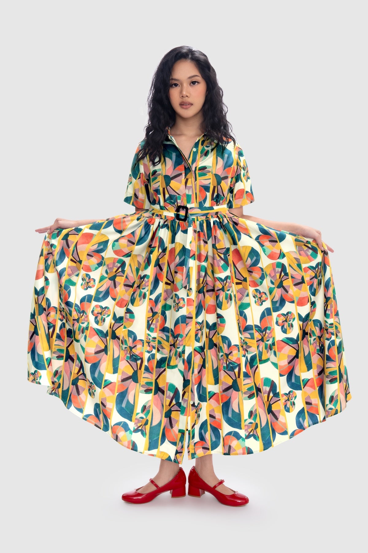 Solstice Belted Dress - Prism