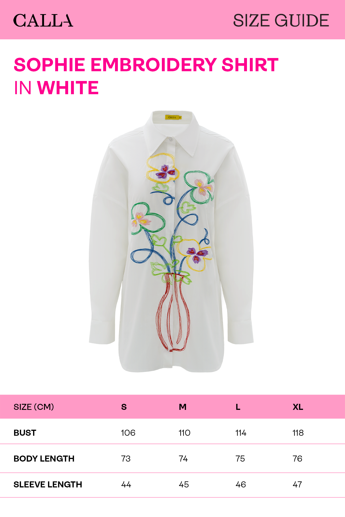 Sophie Embroidery Shirt - White