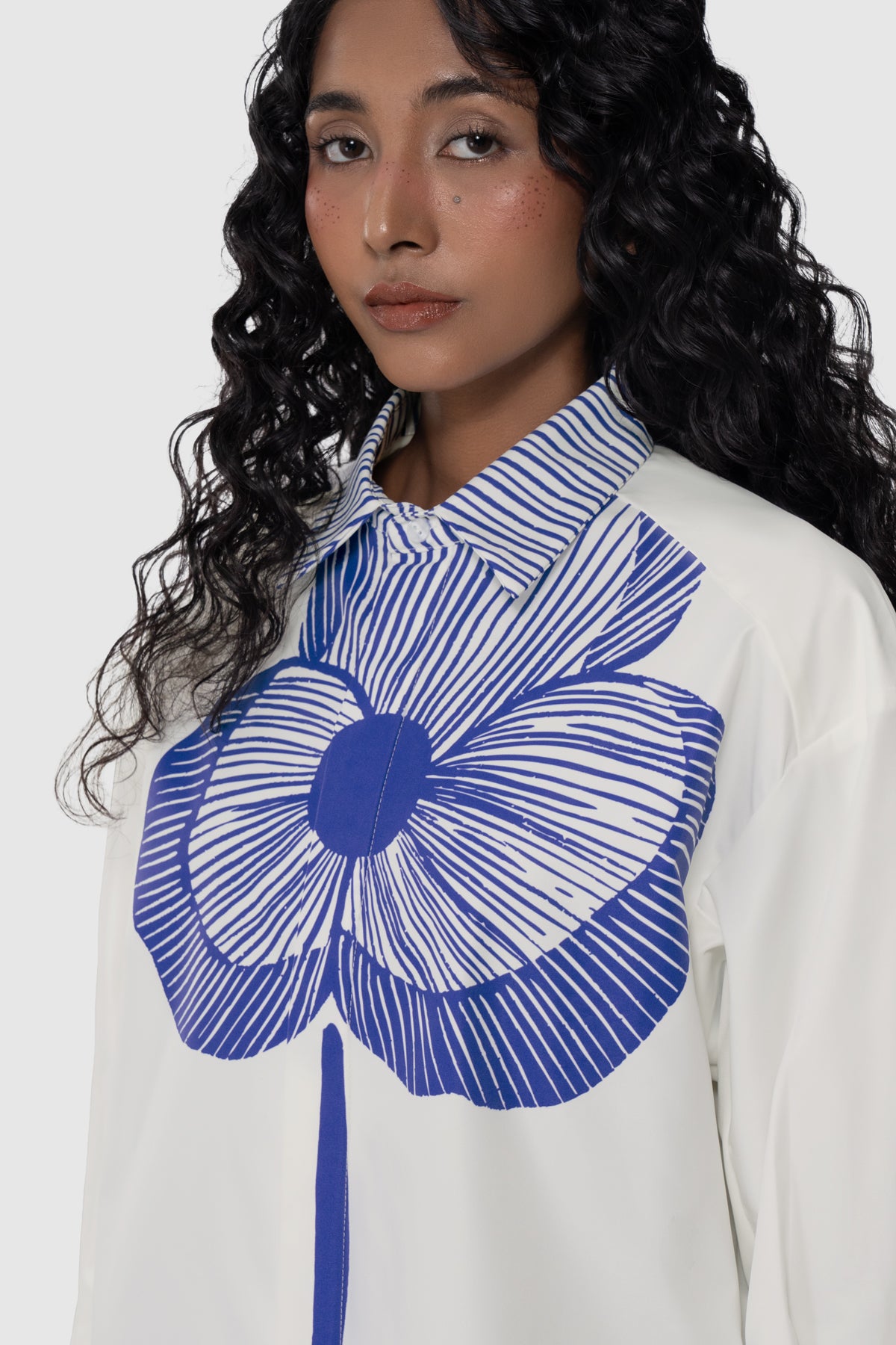 Sora Structured Shirt - Blue Pansy
