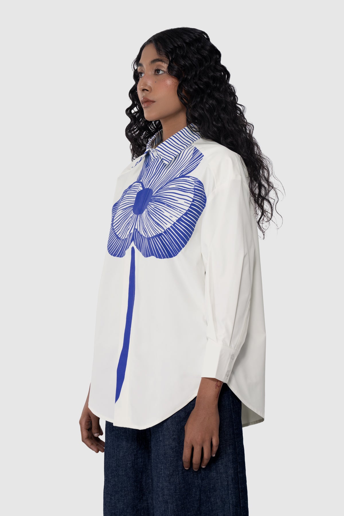 Sora Structured Shirt - Blue Pansy