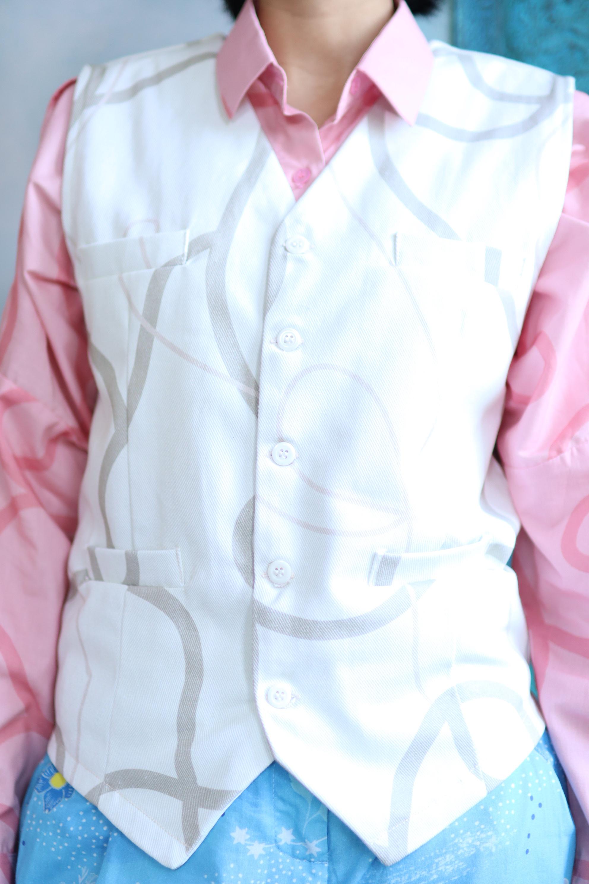 CALLA X ADINIA POCKET DENIM VEST IN IVORY