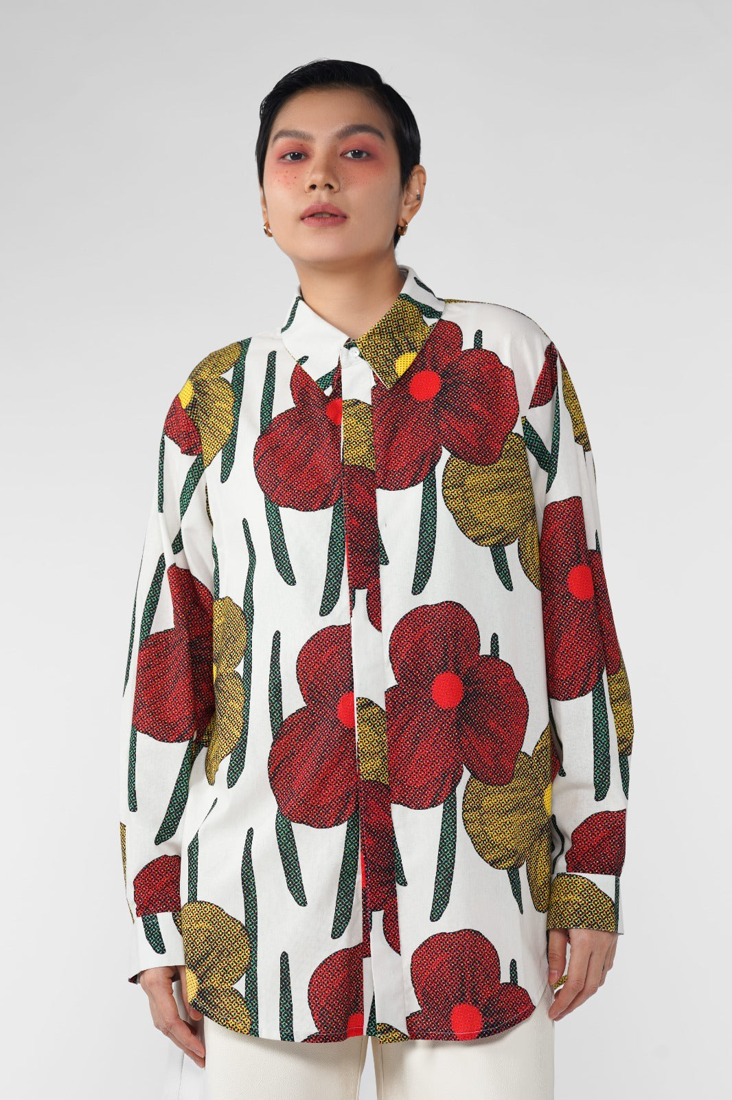 Cerise Long Shirt - Tropical