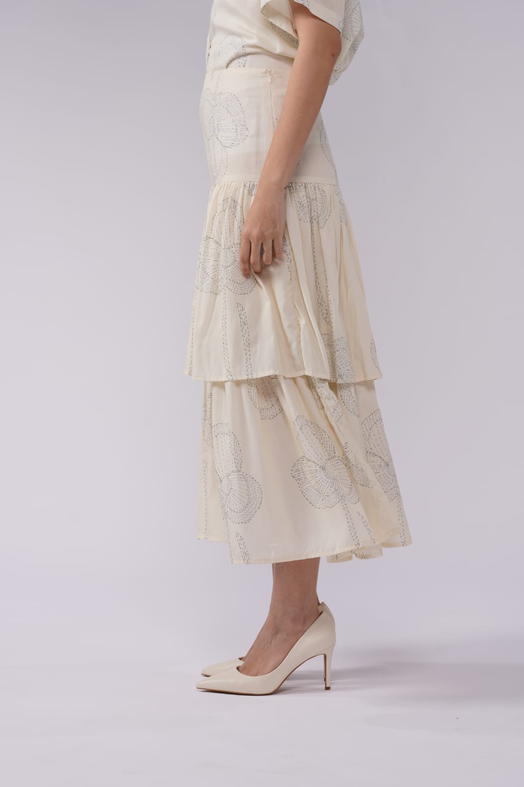 Renne Layered Skirt - Milk