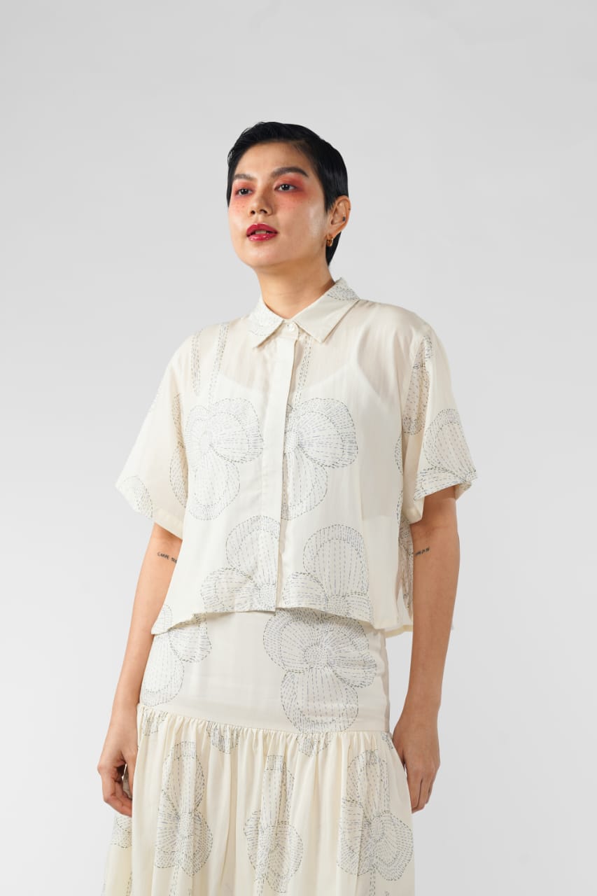 Renne Crop Shirt - Milk