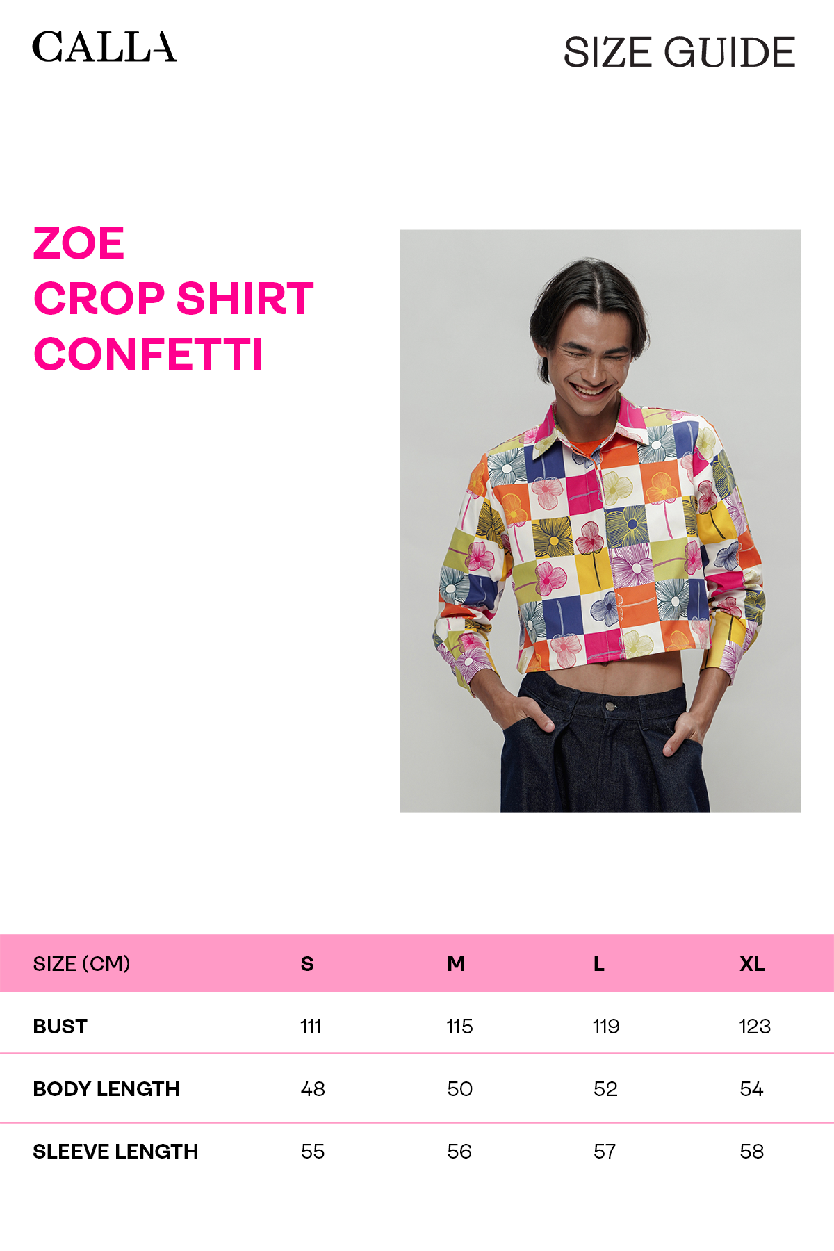 Zoe Crop Shirt - Confetti
